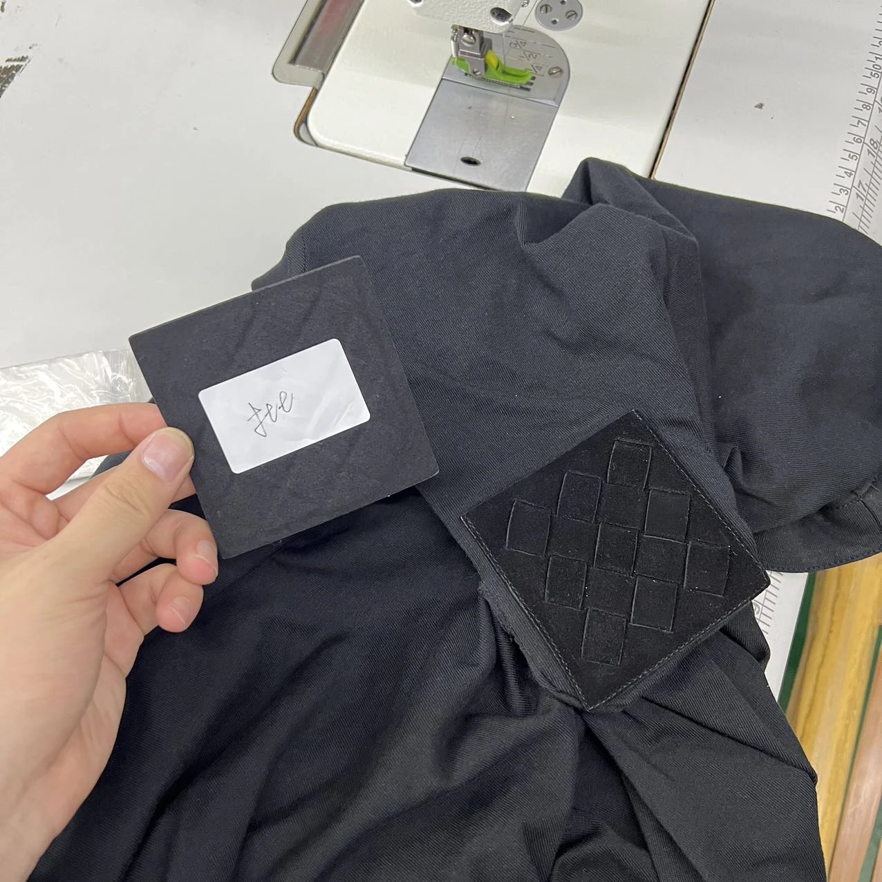 Woven leather panel