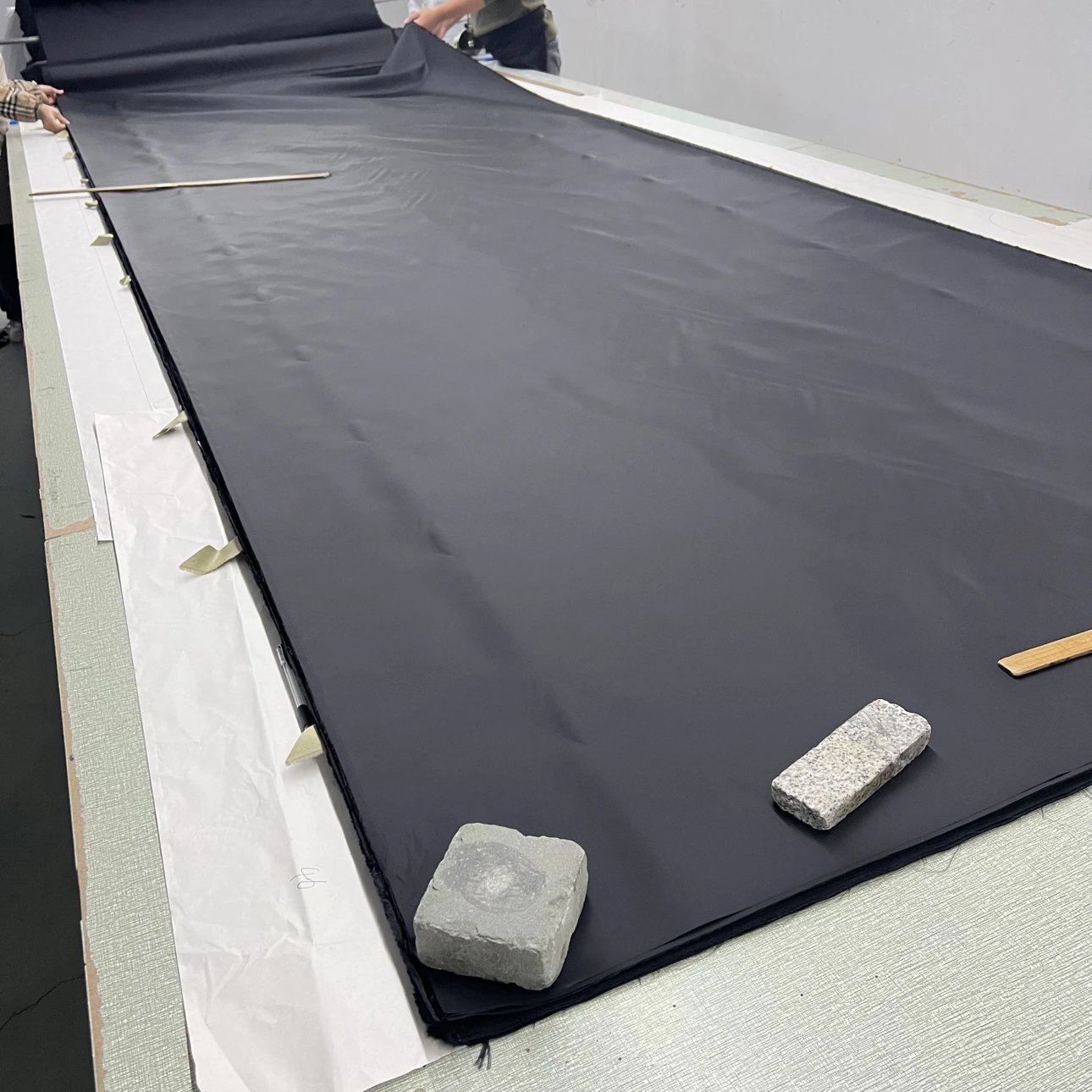 Fabric on the cutting table
