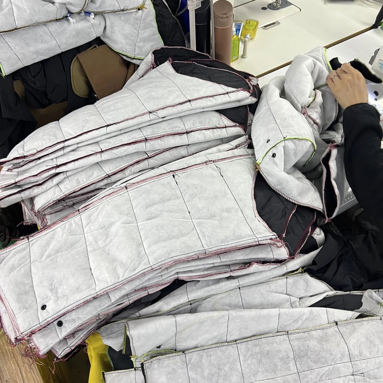 Panels during assembly