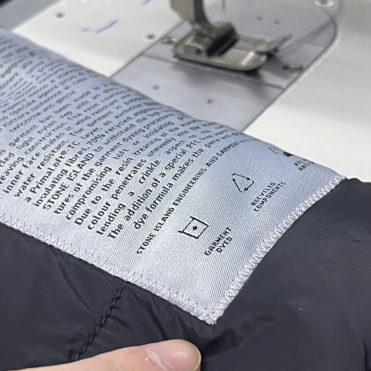 Interior label attachment