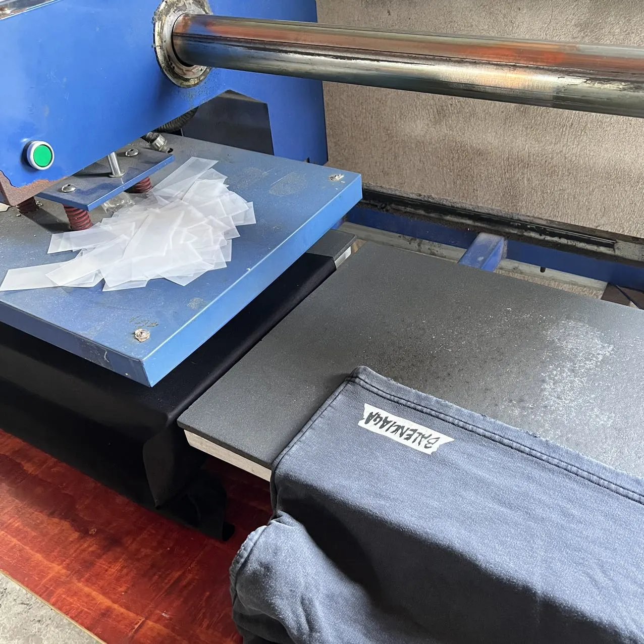 Shorts at the heat press
