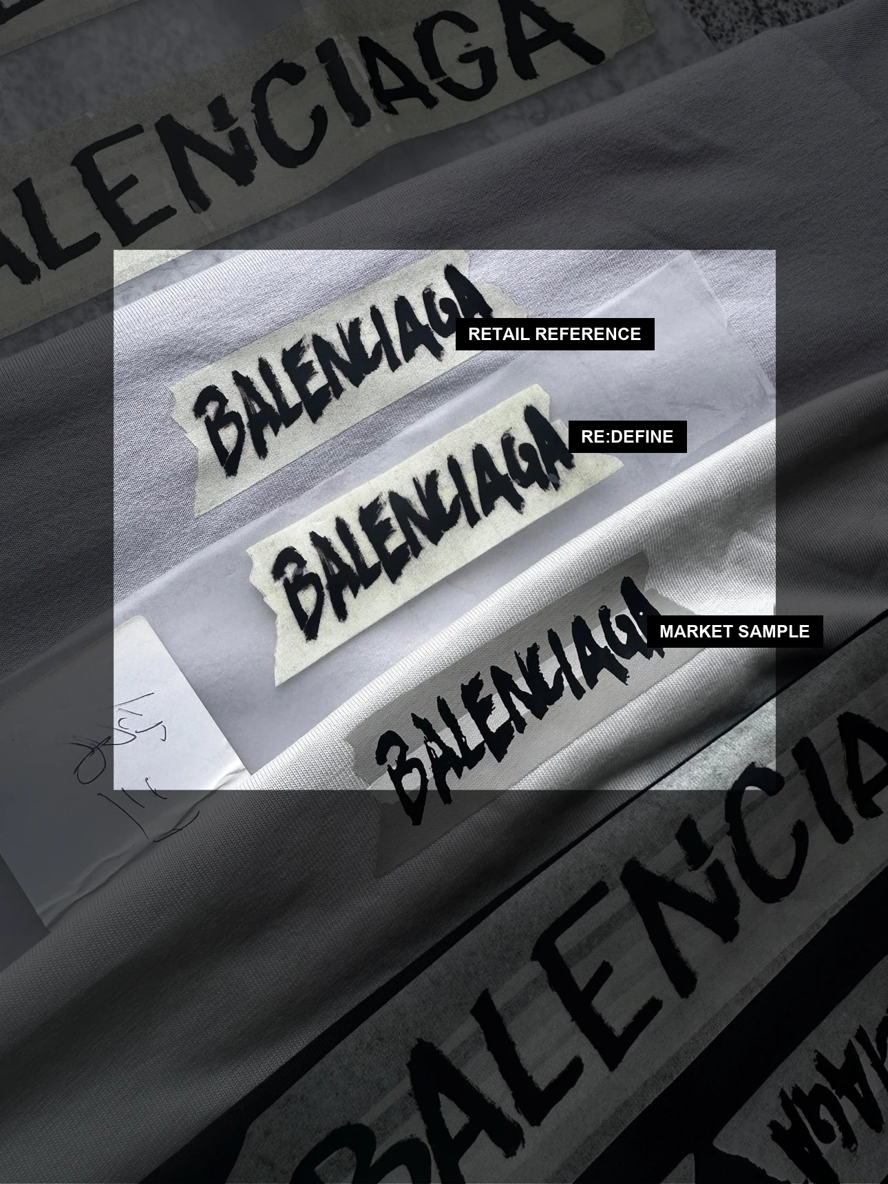 Three tape-graphic samples