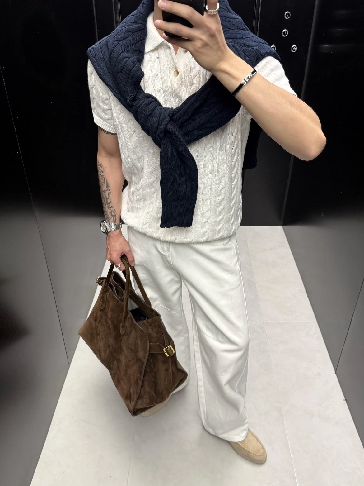 RD-C105 · Embroidered Wool Knit Polo showcase view 4