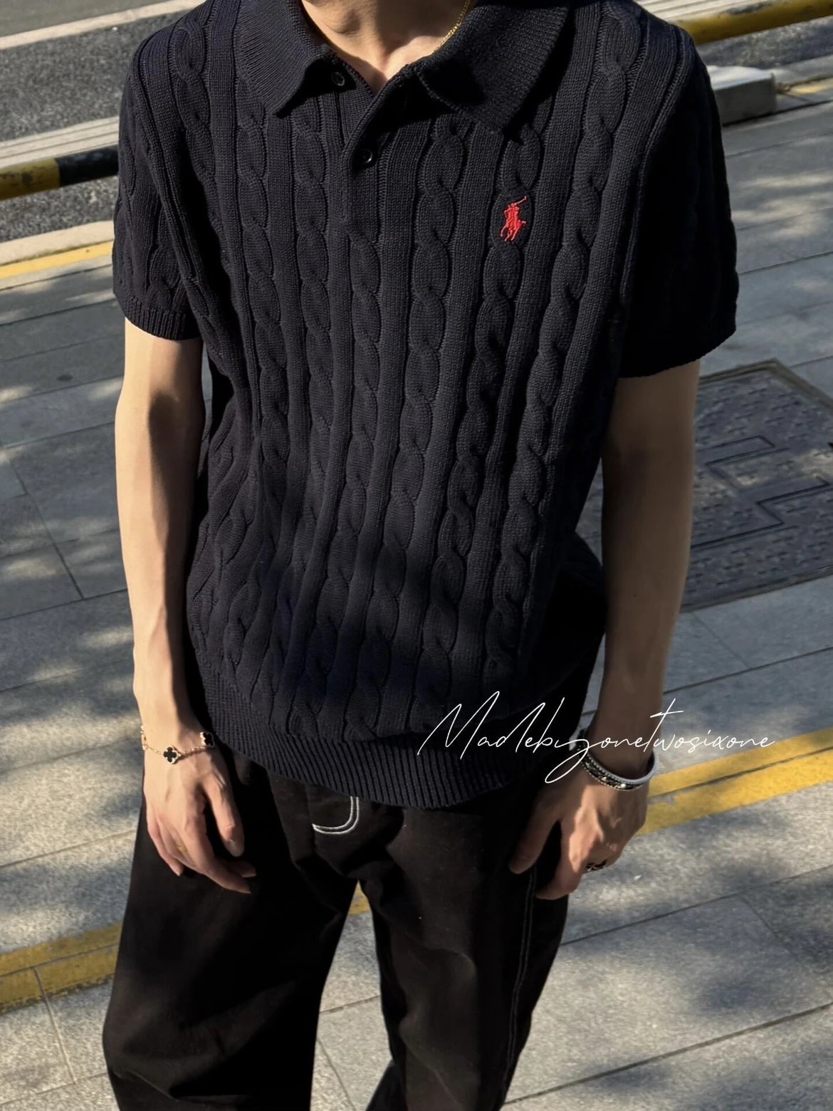 RD-C105 · Embroidered Wool Knit Polo showcase view 7