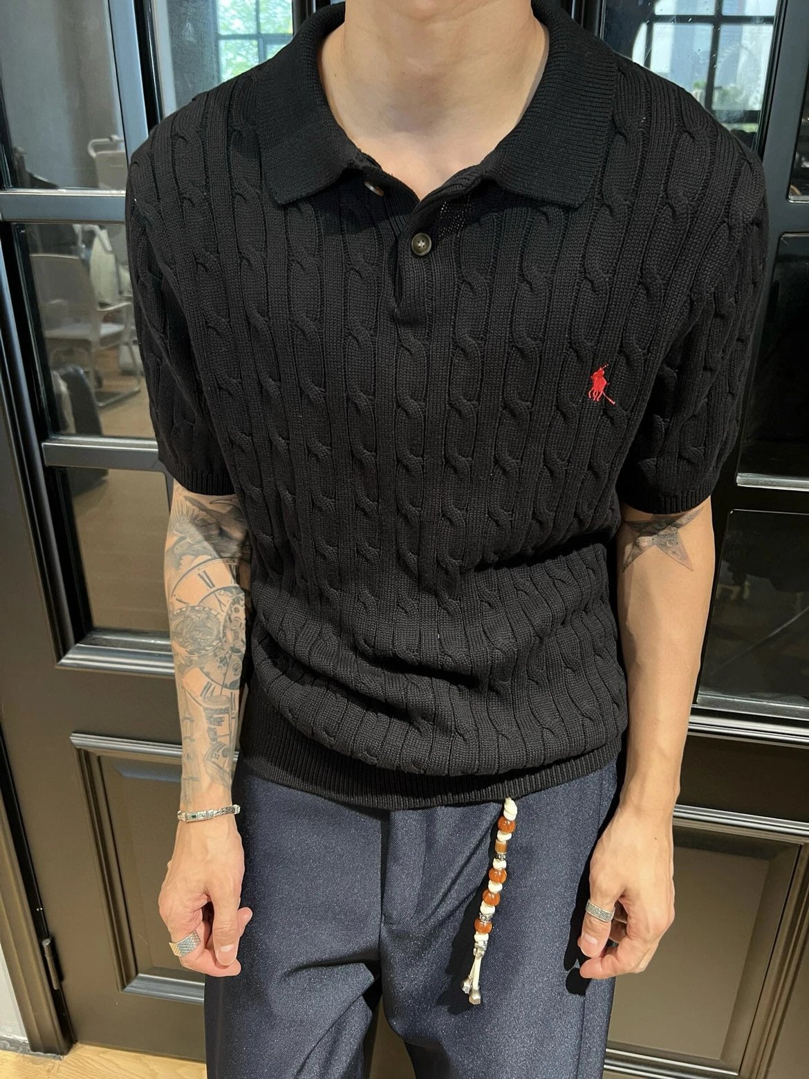 RD-C105 · Embroidered Wool Knit Polo showcase view 10