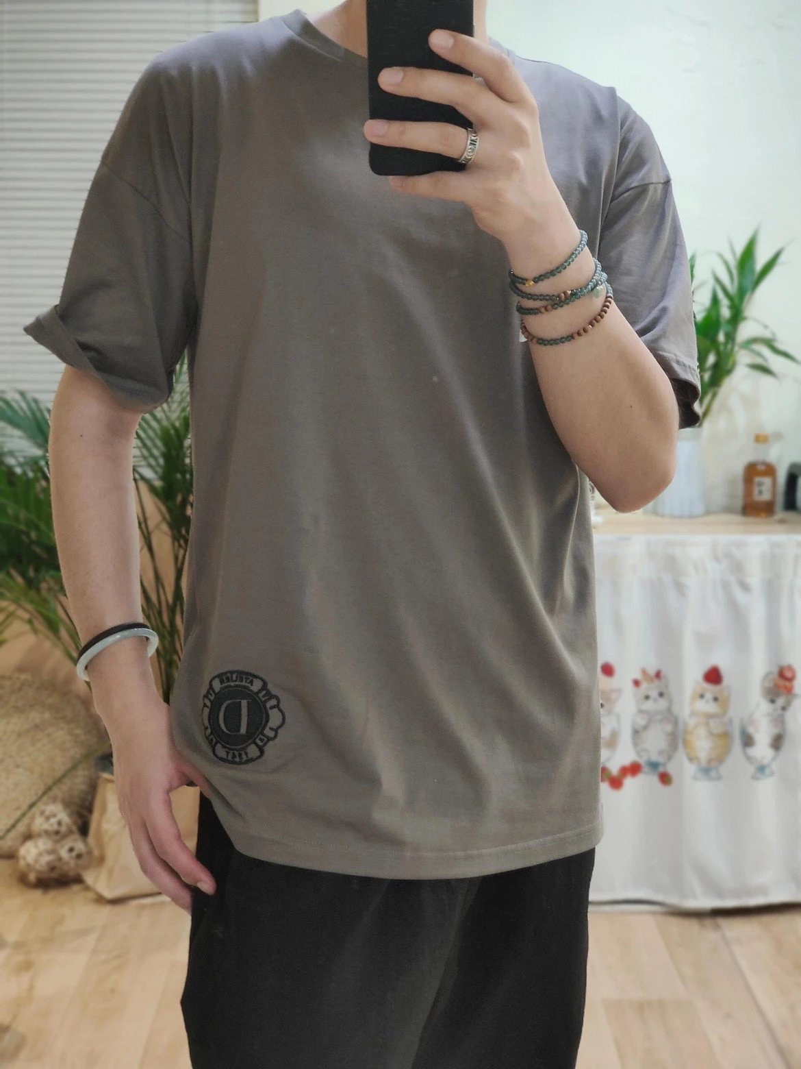 RD-C135 · Flocked Monogram Cotton T-Shirt showcase view 4