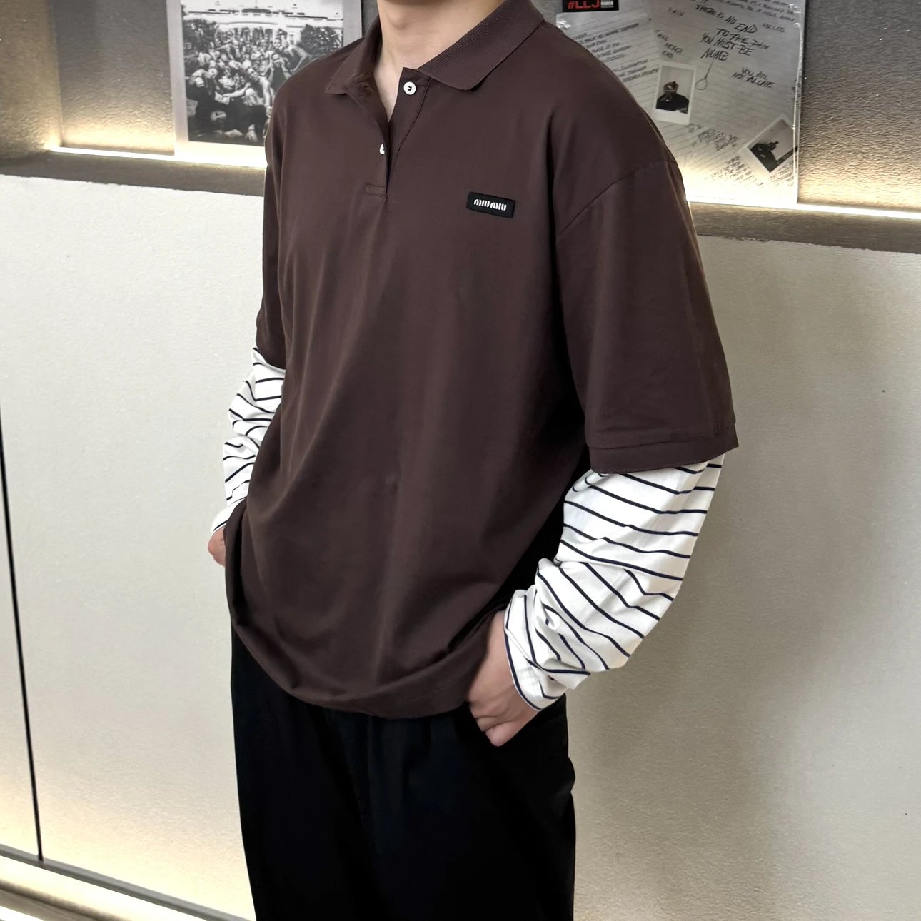 RD-C200 · Layered Cotton Long-Sleeve Polo showcase view 1