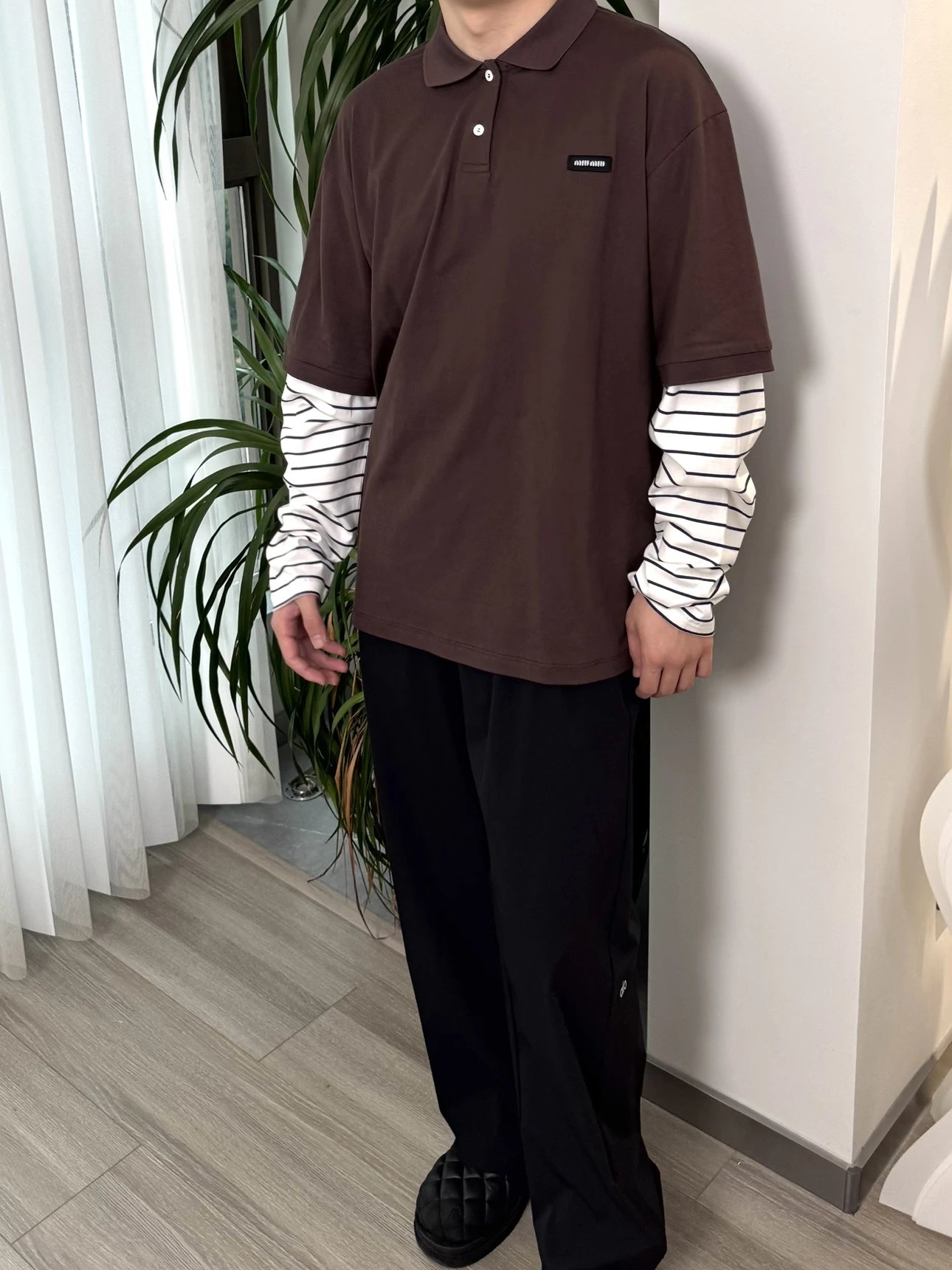 RD-C200 · Layered Cotton Long-Sleeve Polo showcase view 5