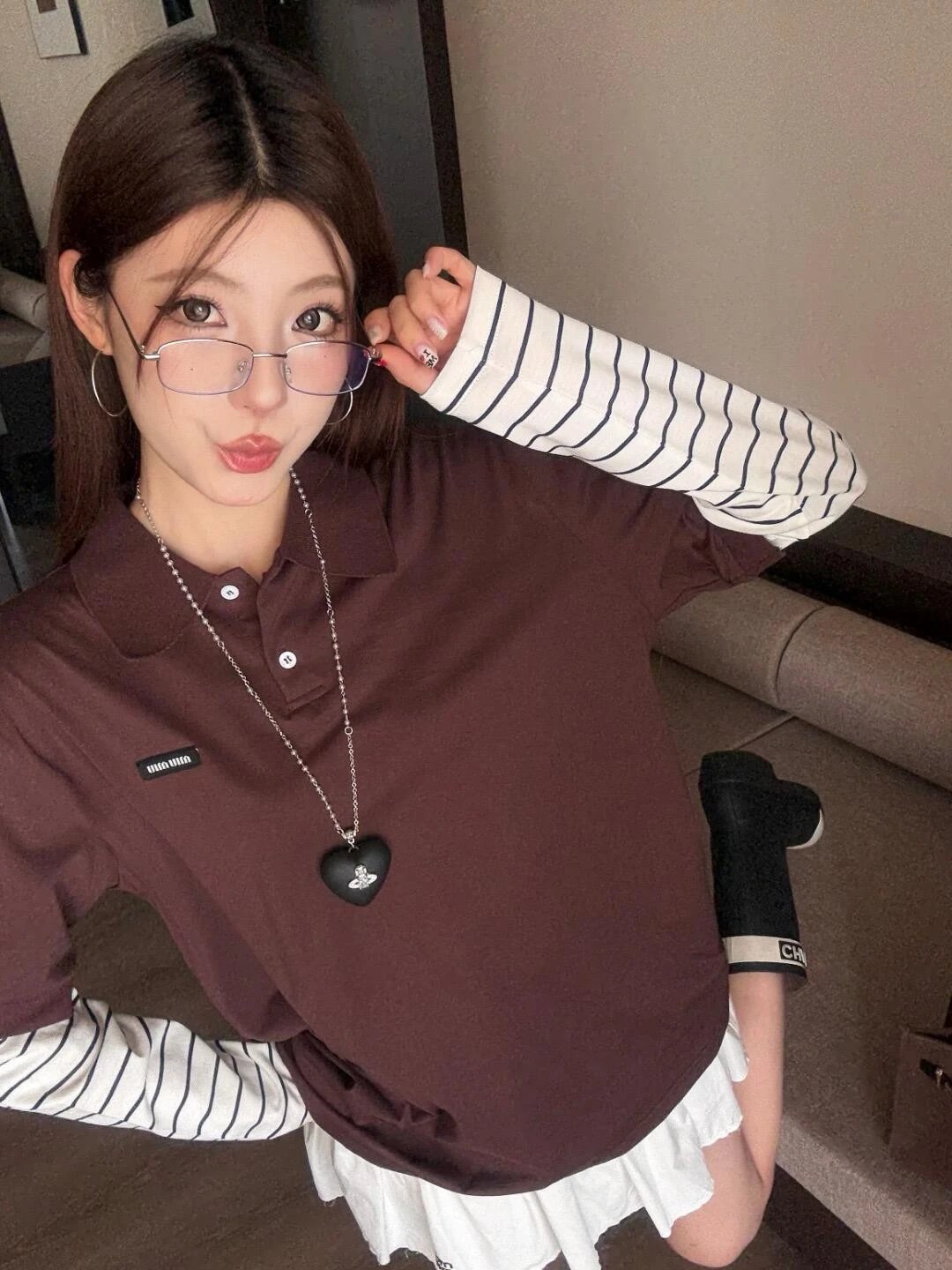 RD-C200 · Layered Cotton Long-Sleeve Polo showcase view 7