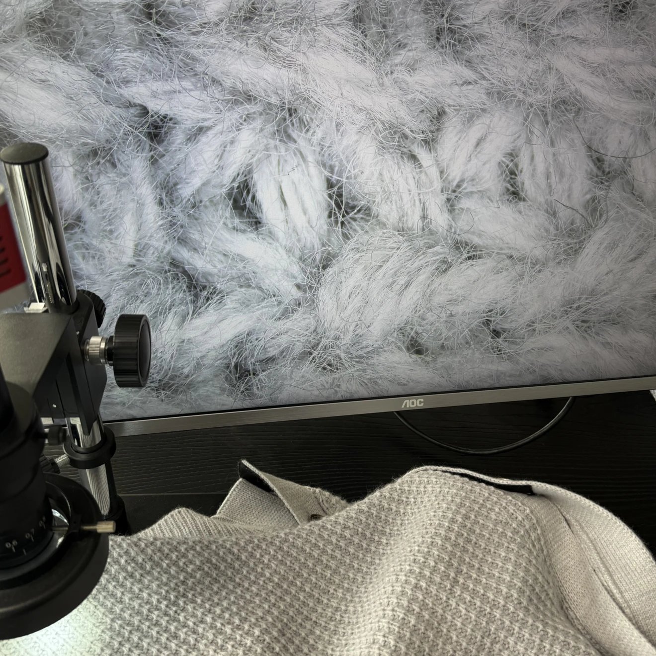 Magnified knit surface