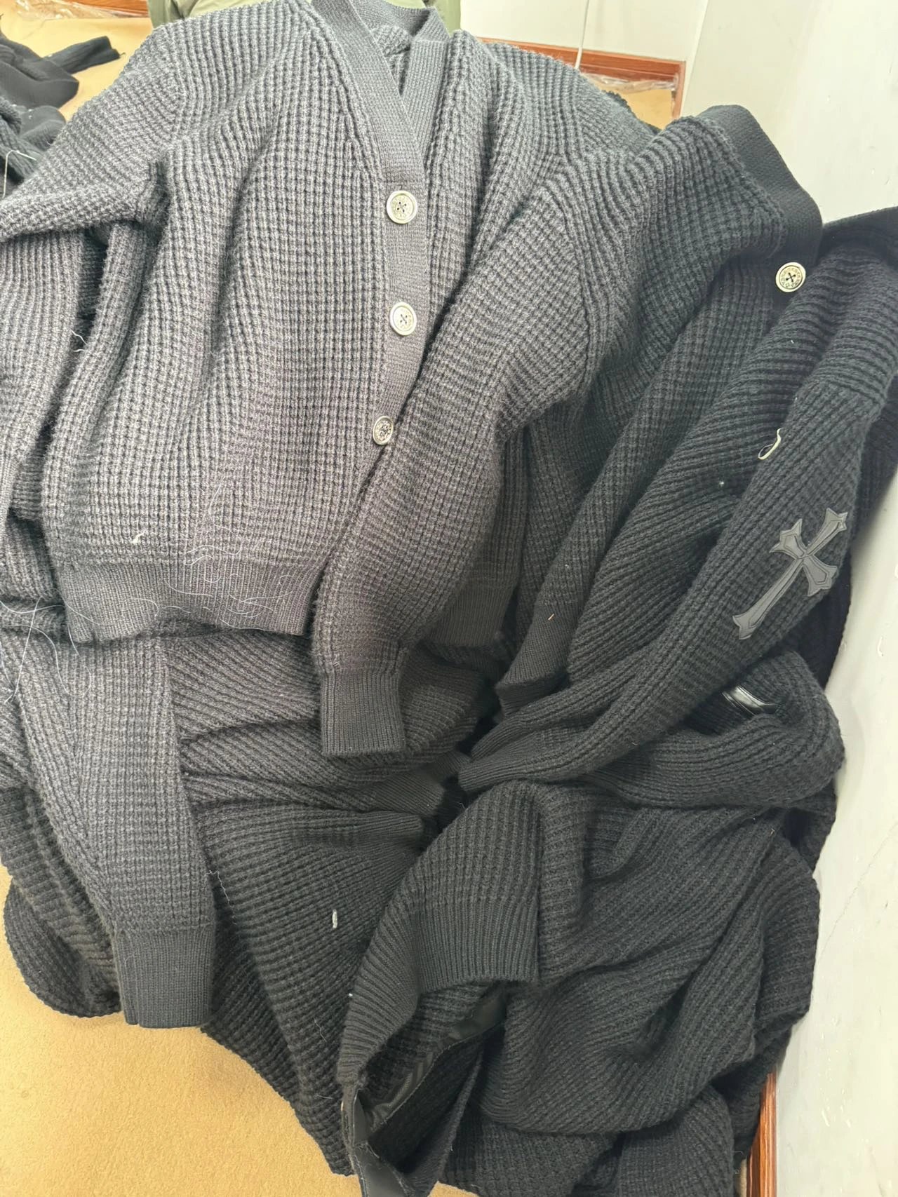 Black and grey cardigans