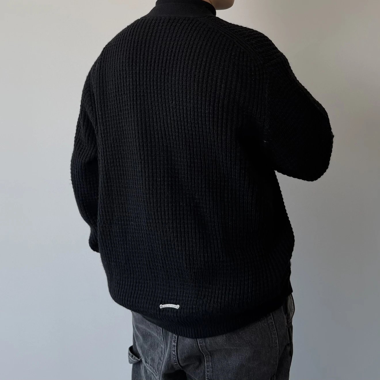 RD-C032 · Leather-Trim Knit Cardigan showcase view 2