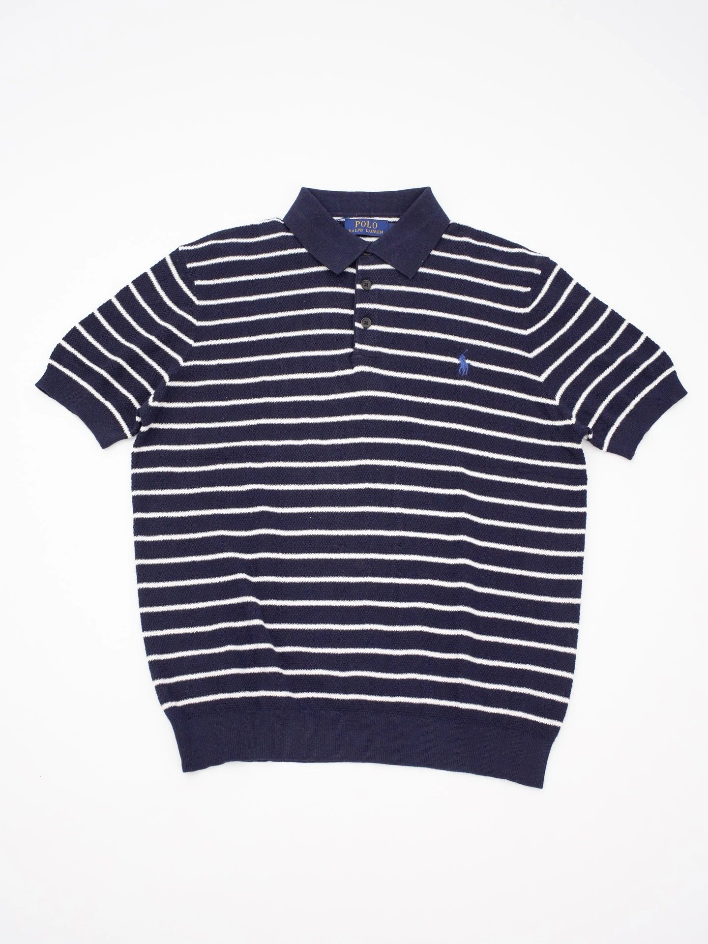 RD-C057 · Linen-Blend Striped Polo showcase view 6