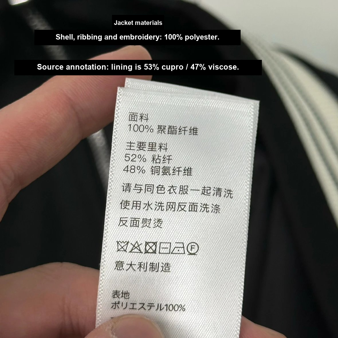 Jacket material references