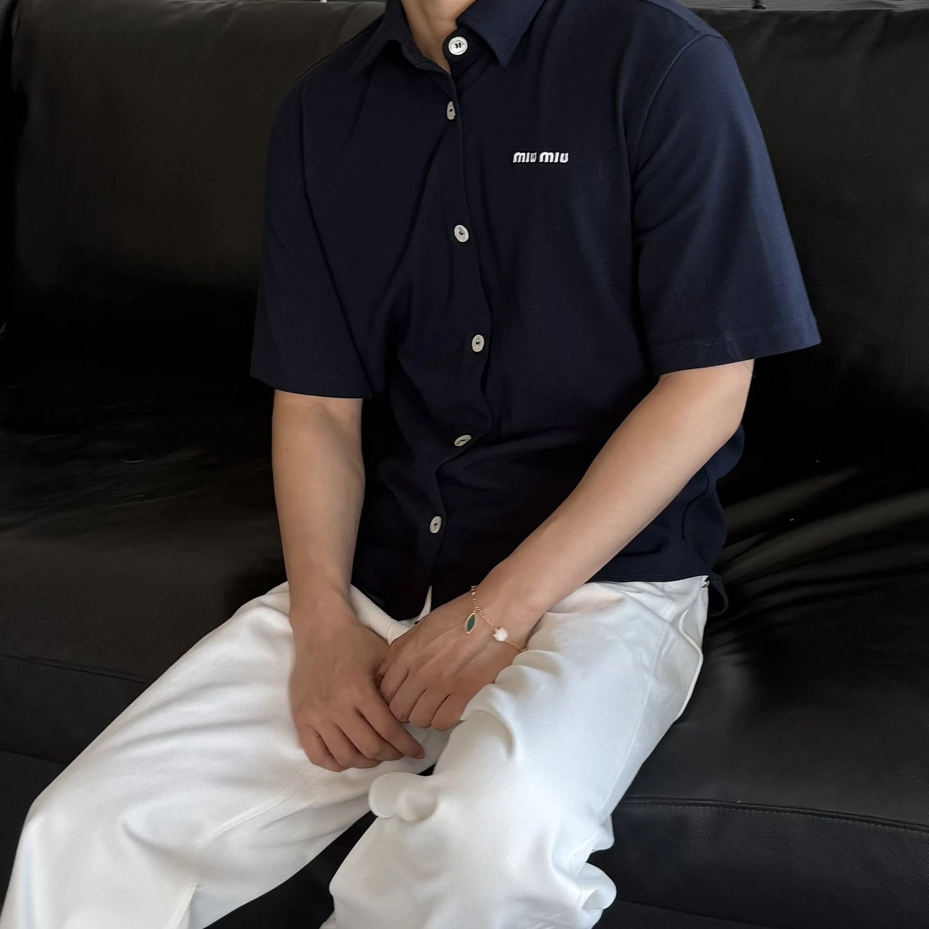 RD-C101 · Unisex Piqué Cotton Short-Sleeve Cardigan Polo showcase view 4