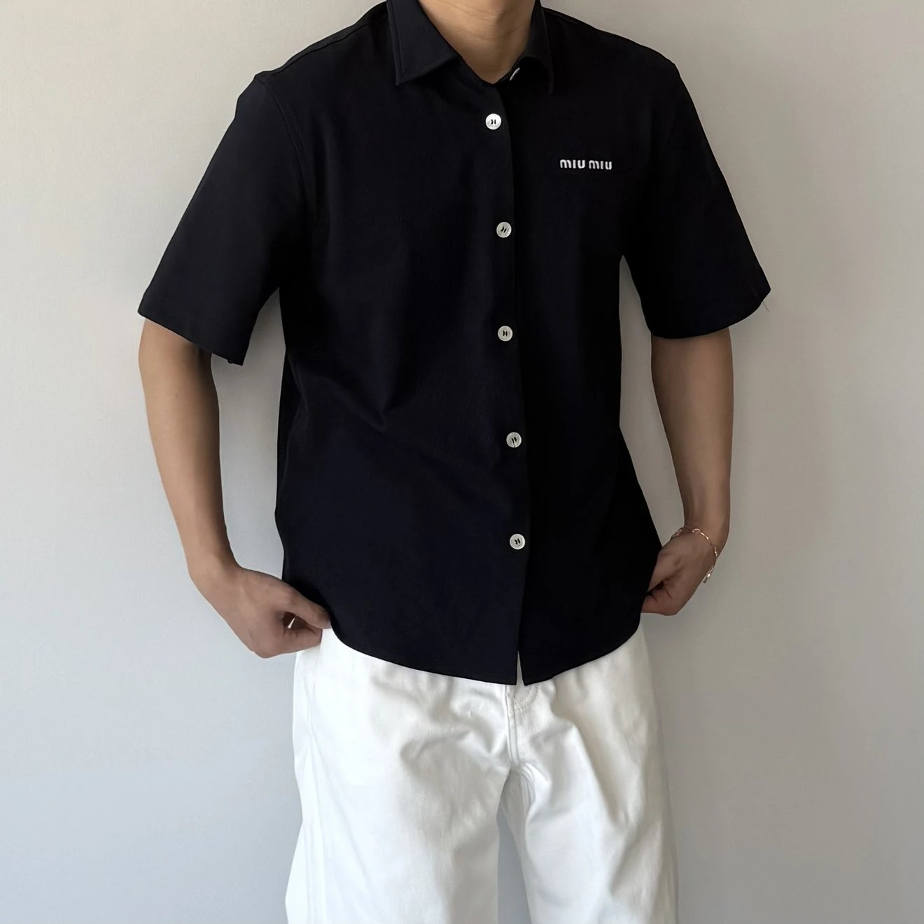 RD-C101 · Unisex Piqué Cotton Short-Sleeve Cardigan Polo showcase view 5