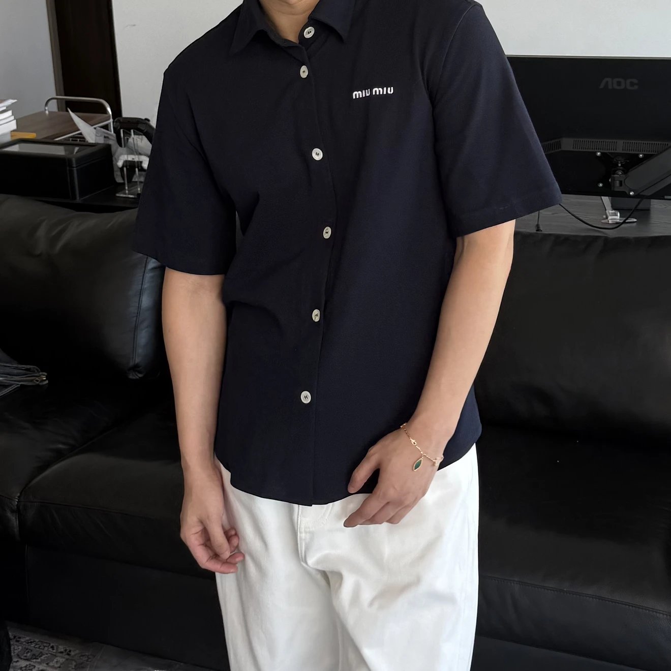RD-C101 · Unisex Piqué Cotton Short-Sleeve Cardigan Polo showcase view 7