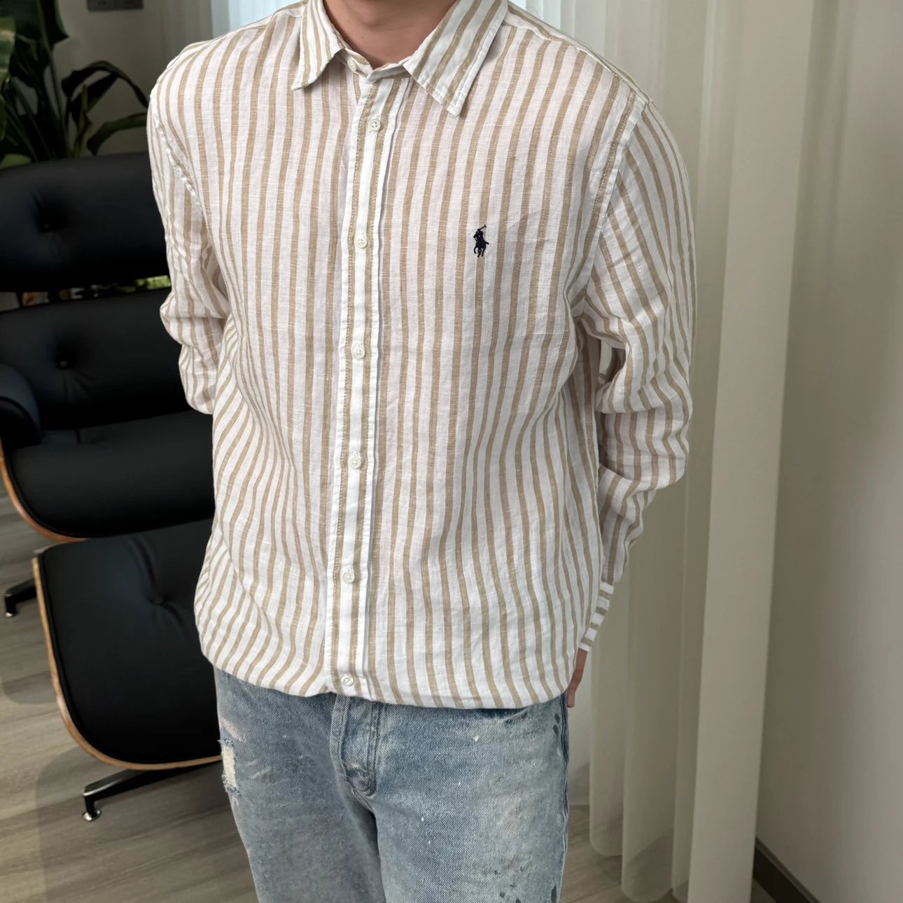 RD-C147 · Striped Linen Shirt showcase view 3