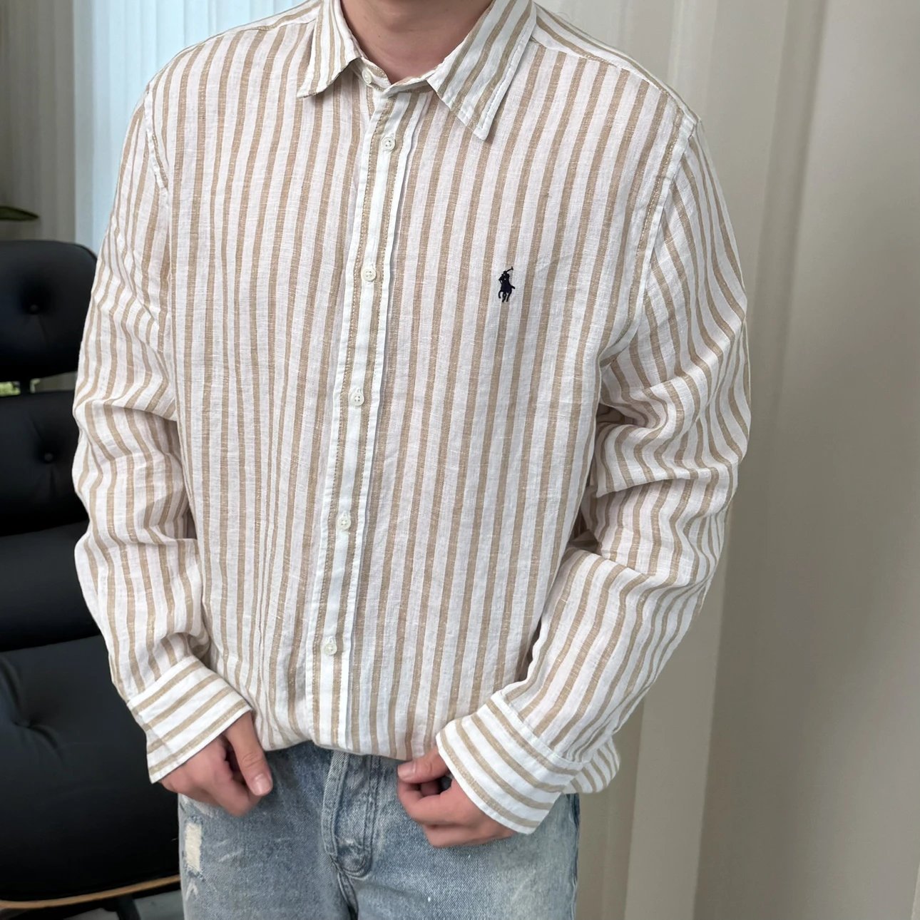RD-C147 · Striped Linen Shirt showcase view 6