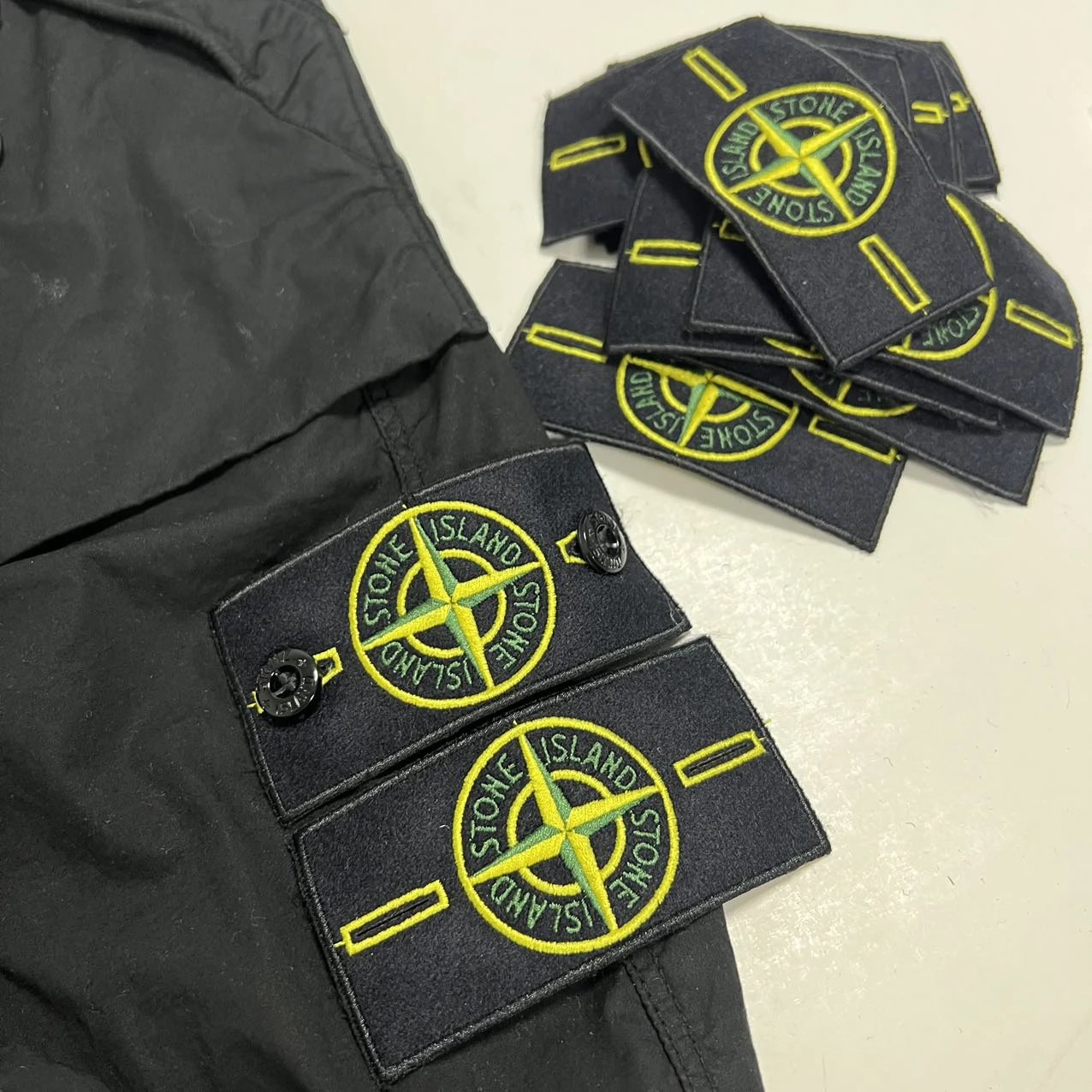 Badges on the trousers