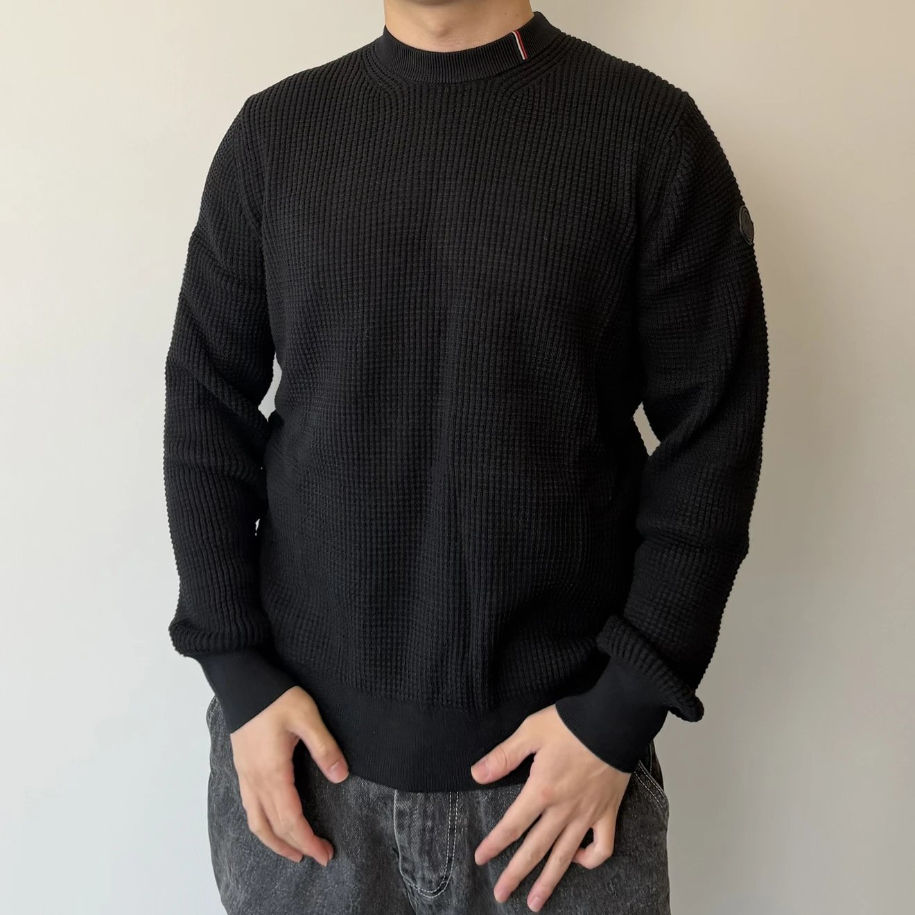 RD-C217 · Tonal-Badge Cotton Sweater showcase view 2