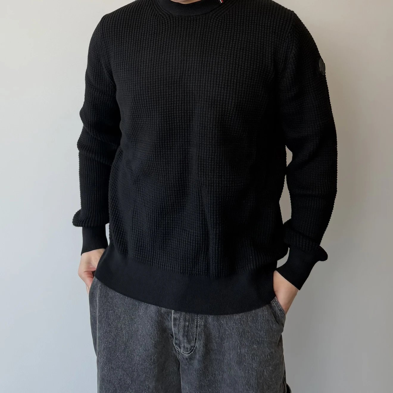 RD-C217 · Tonal-Badge Cotton Sweater showcase view 3