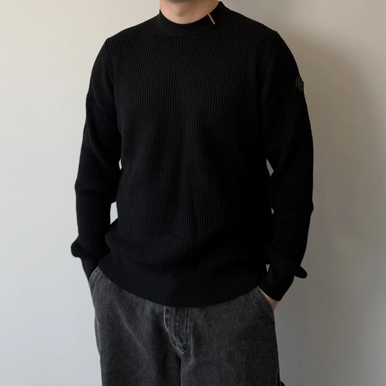 RD-C217 · Tonal-Badge Cotton Sweater showcase view 4