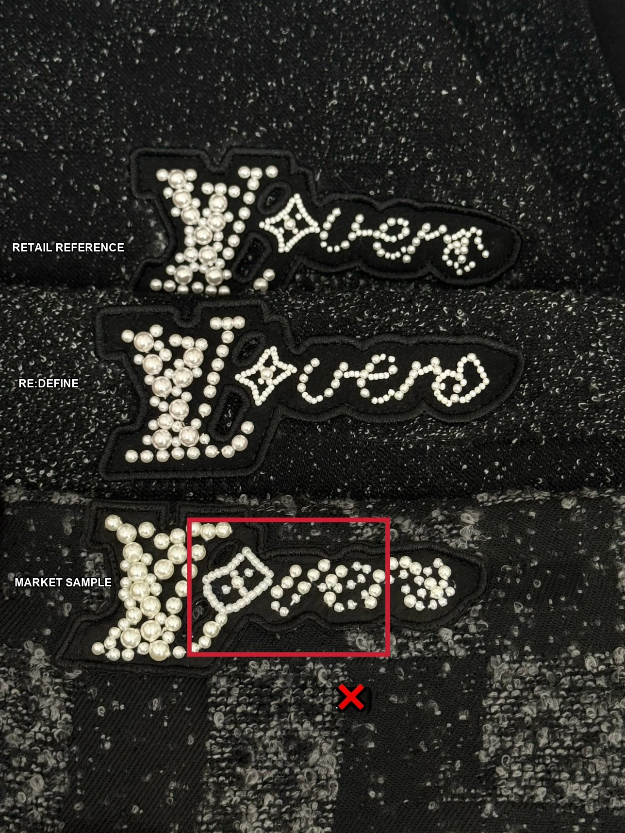 Beaded appliqué comparison