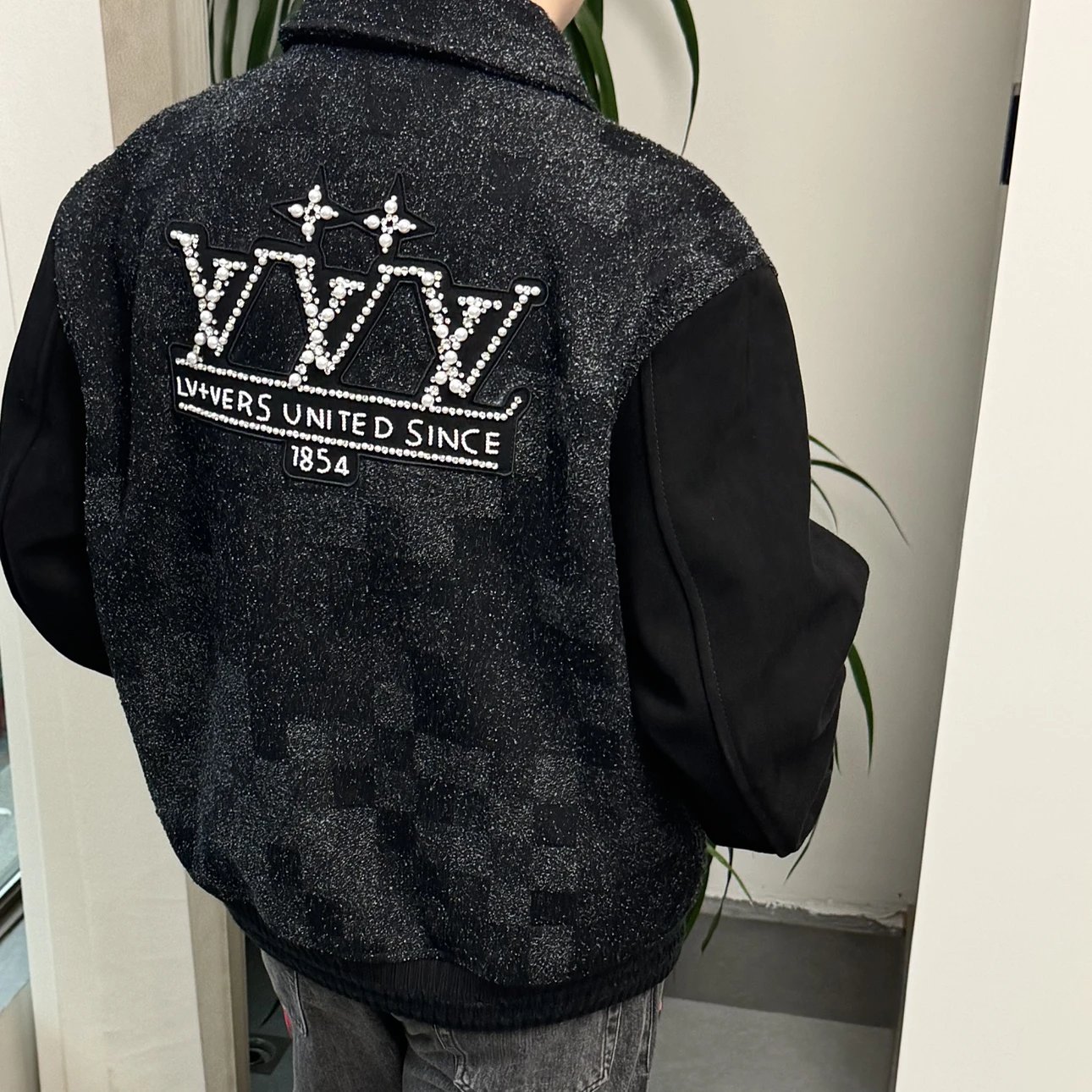 RD-C034 · Tweed & Suede Bomber Jacket showcase view 4