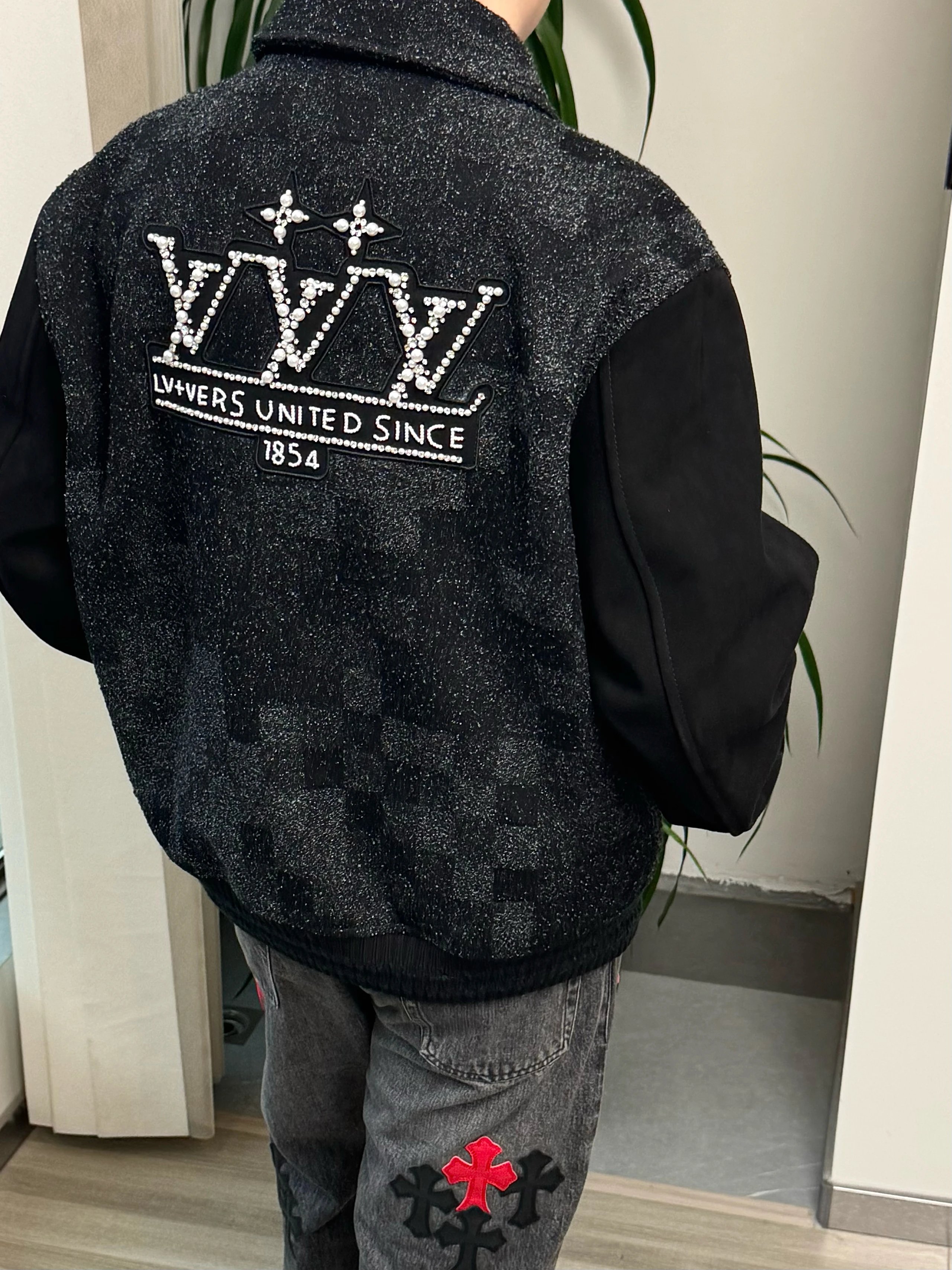 RD-C034 · Tweed & Suede Bomber Jacket showcase view 5