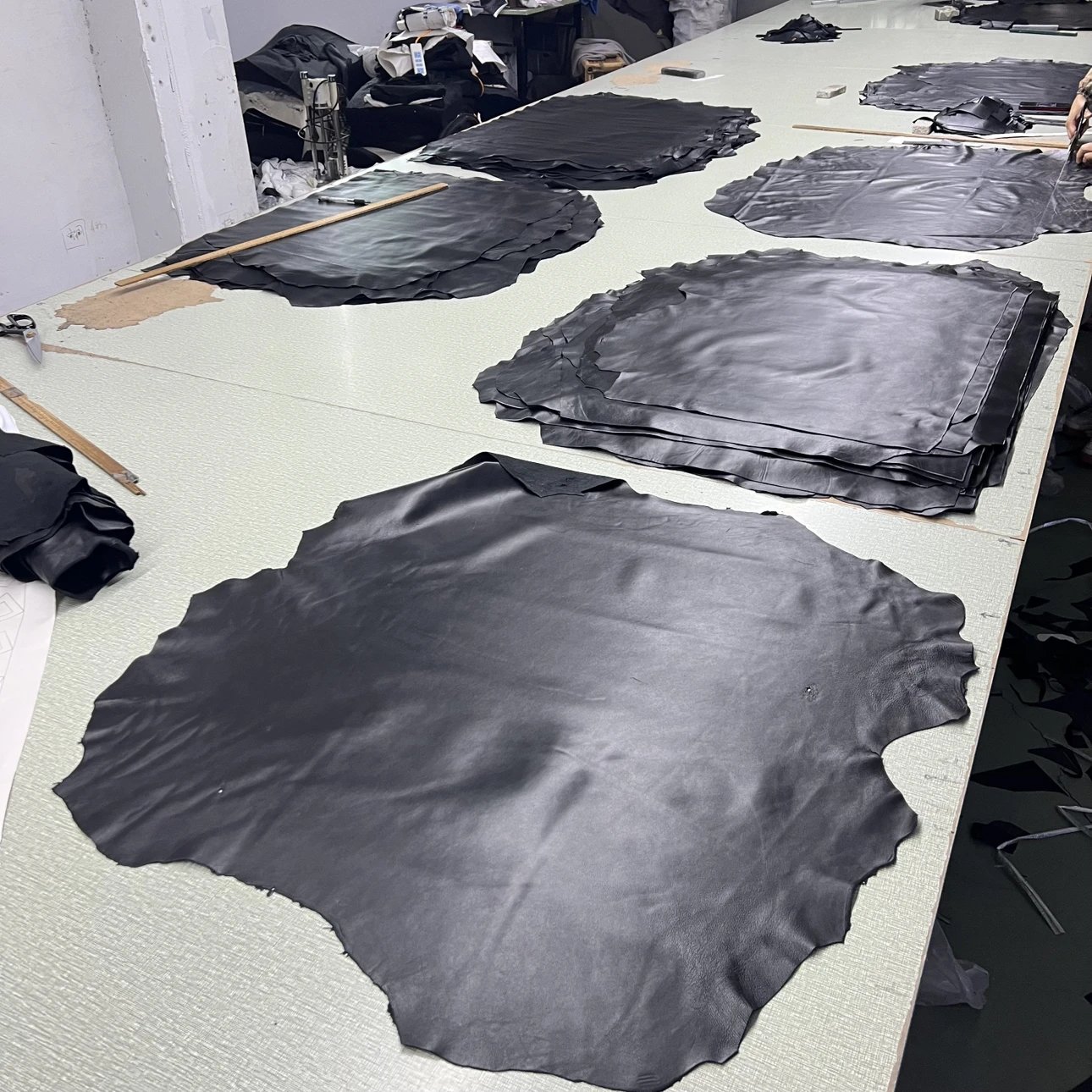 Trim material at the cutting table