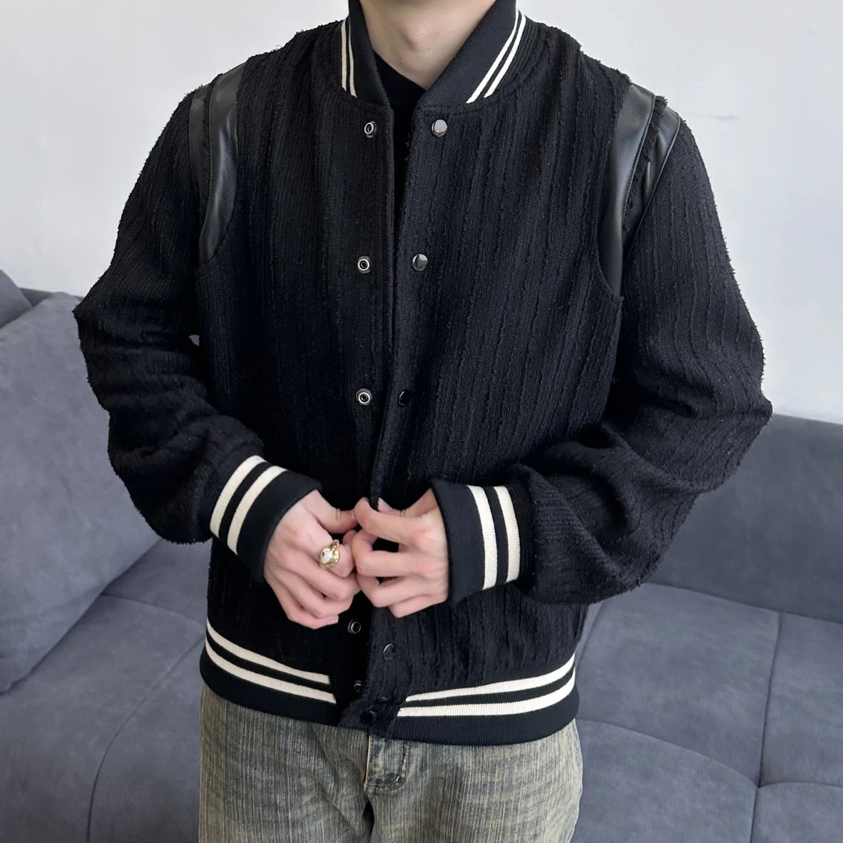 RD-C033 · Wool-Tweed Varsity Jacket showcase view 1