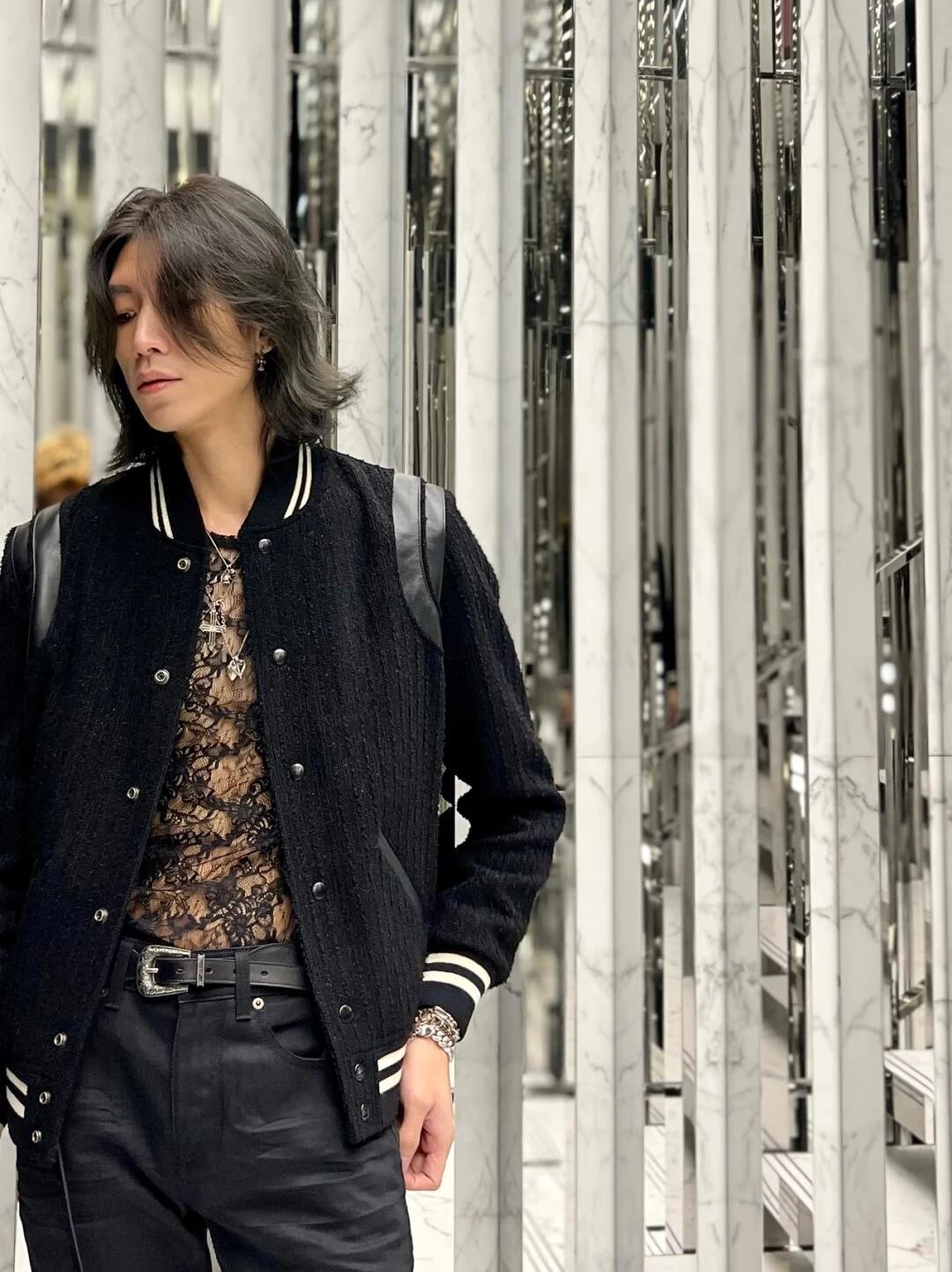 RD-C033 · Wool-Tweed Varsity Jacket showcase view 3