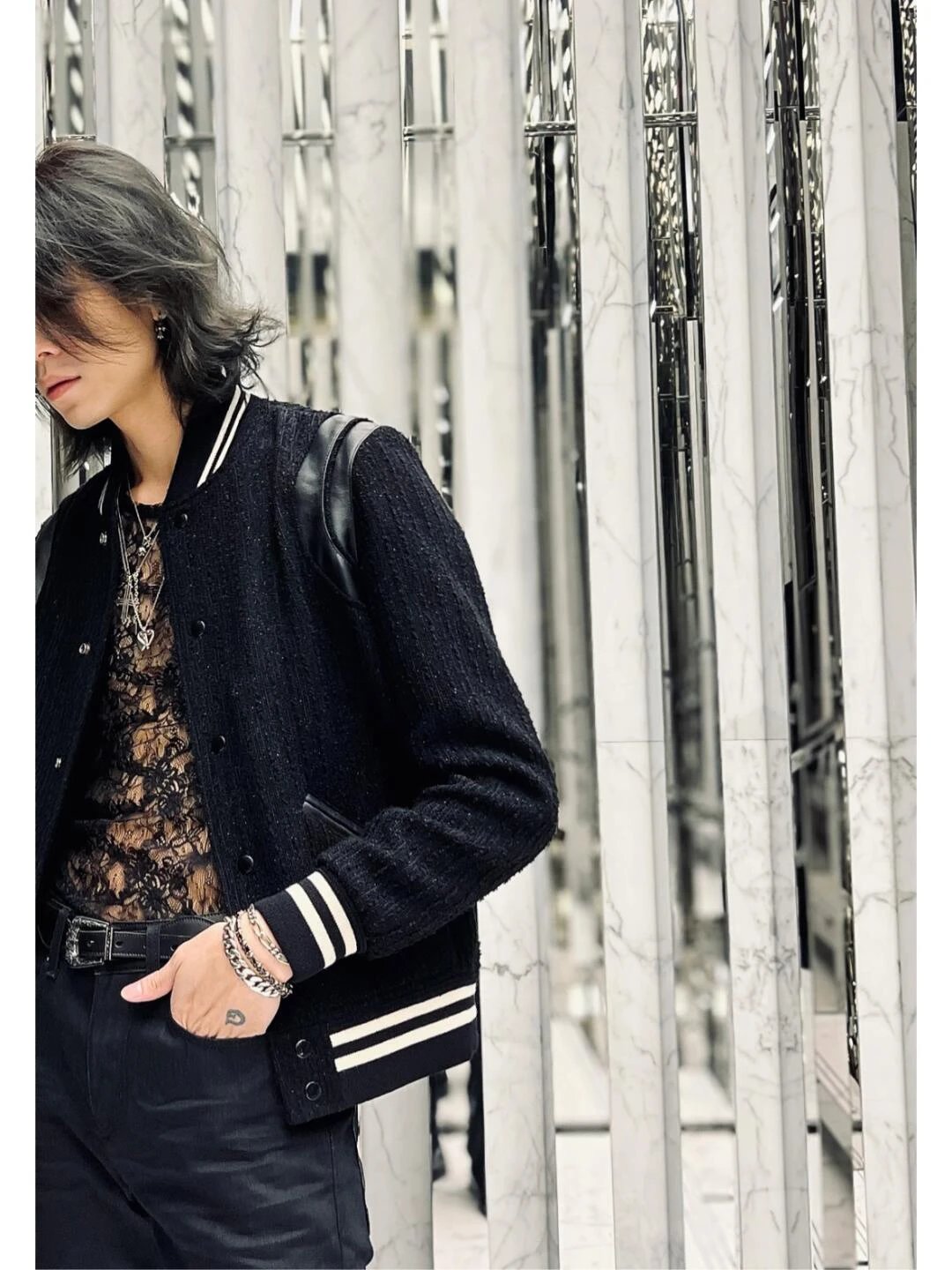RD-C033 · Wool-Tweed Varsity Jacket showcase view 5