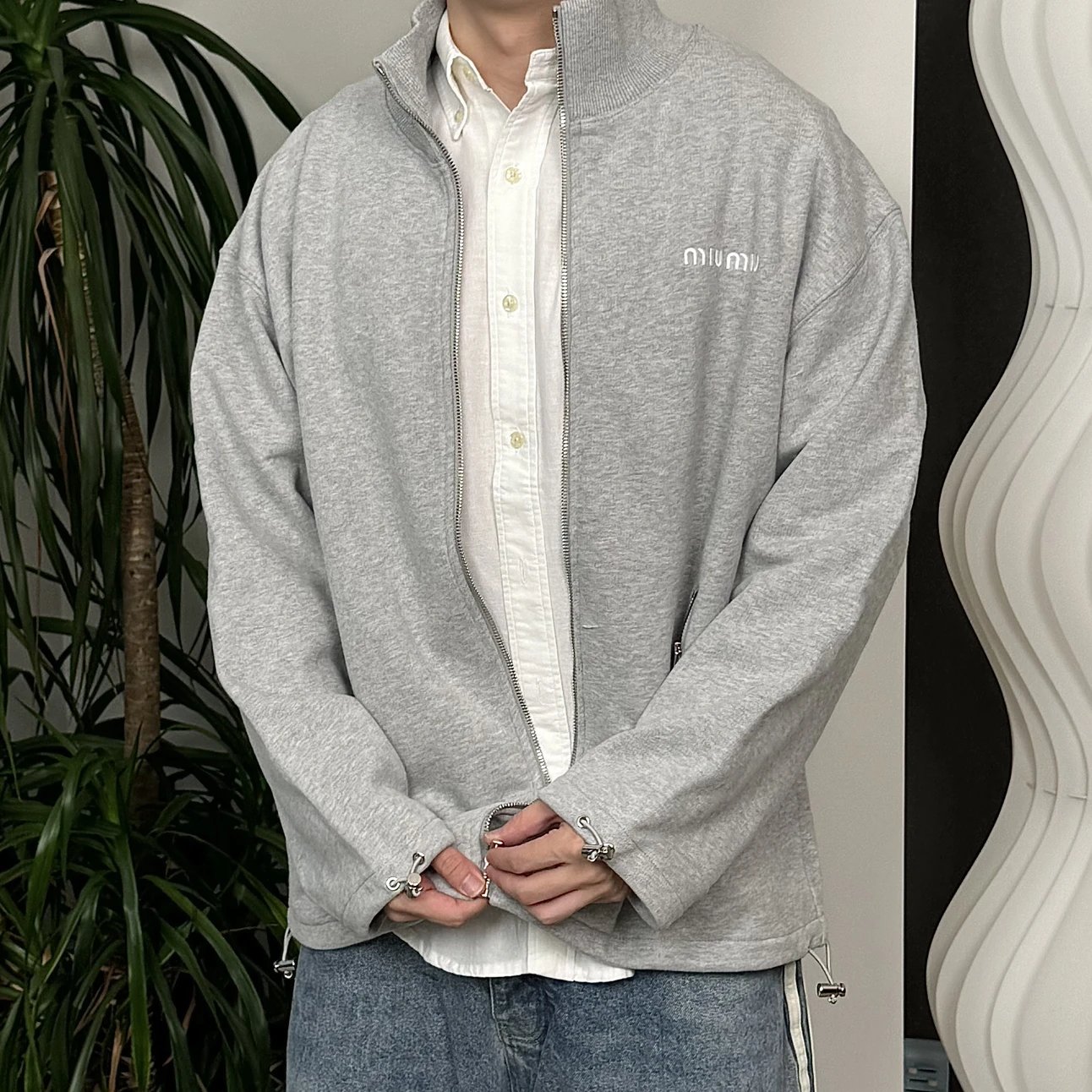 RD-C036 · Zip-Neck Cotton Sweatshirt showcase view 1