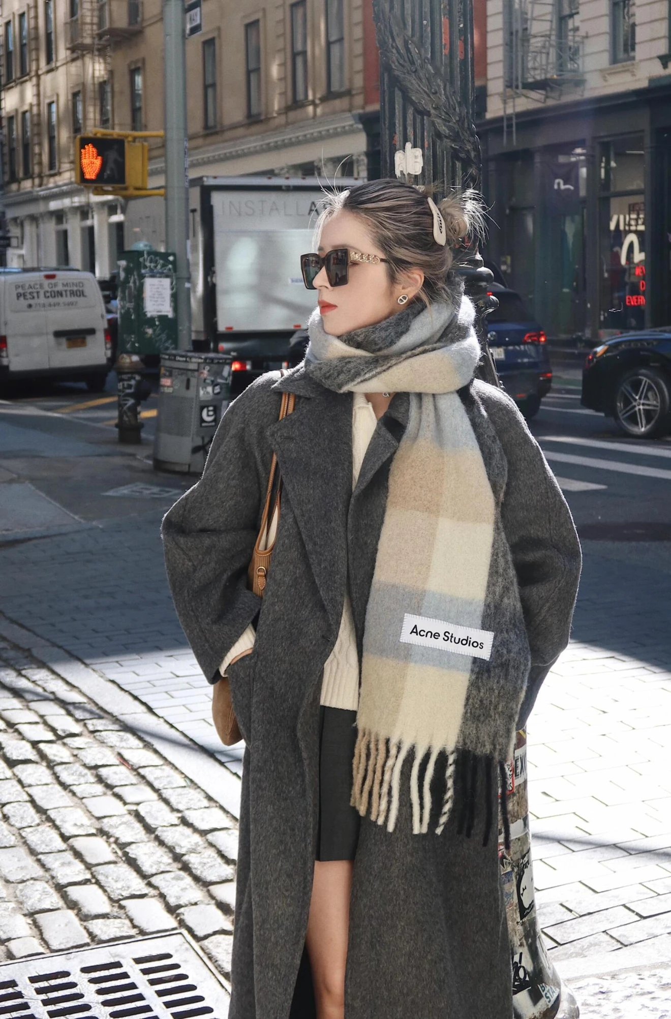 RD-A003 · Brushed Check Fringe Scarf showcase view 9