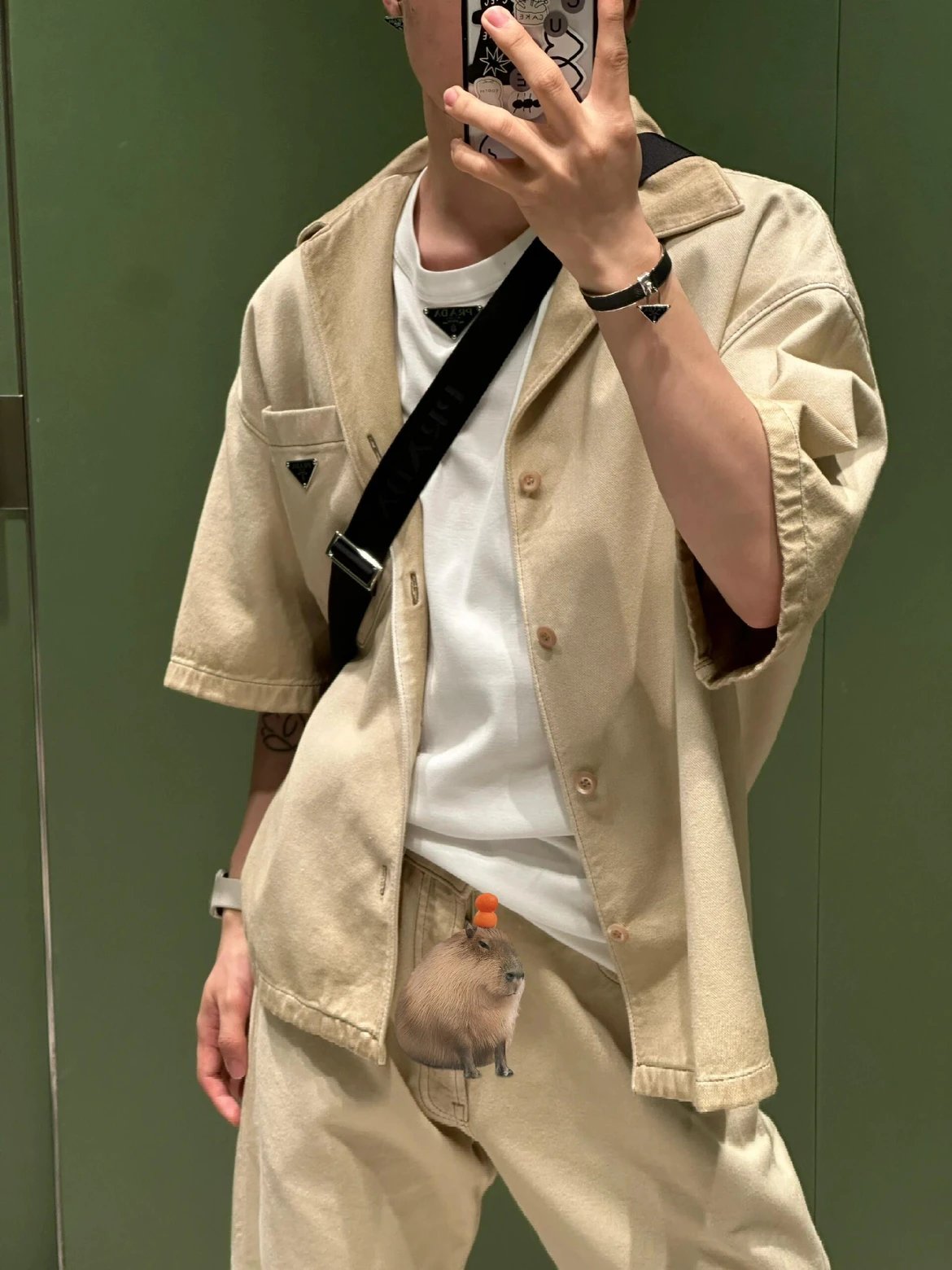 RD-C117 · Distressed Garment-Dyed Denim Short-Sleeve Shirt showcase view 1