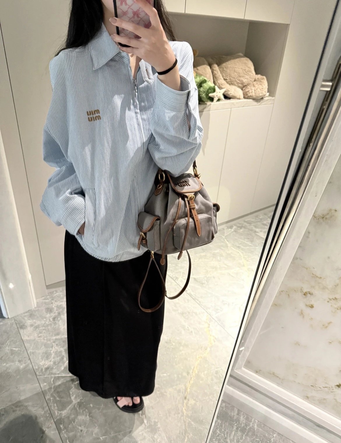 RD-C038 · Embroidered Striped Denim Blouson Jacket showcase view 5
