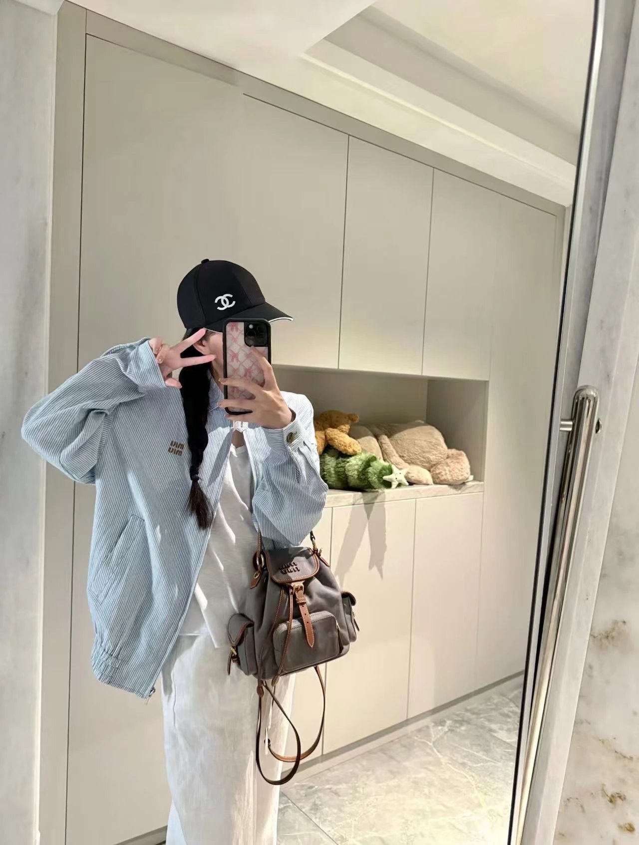 RD-C038 · Embroidered Striped Denim Blouson Jacket showcase view 6