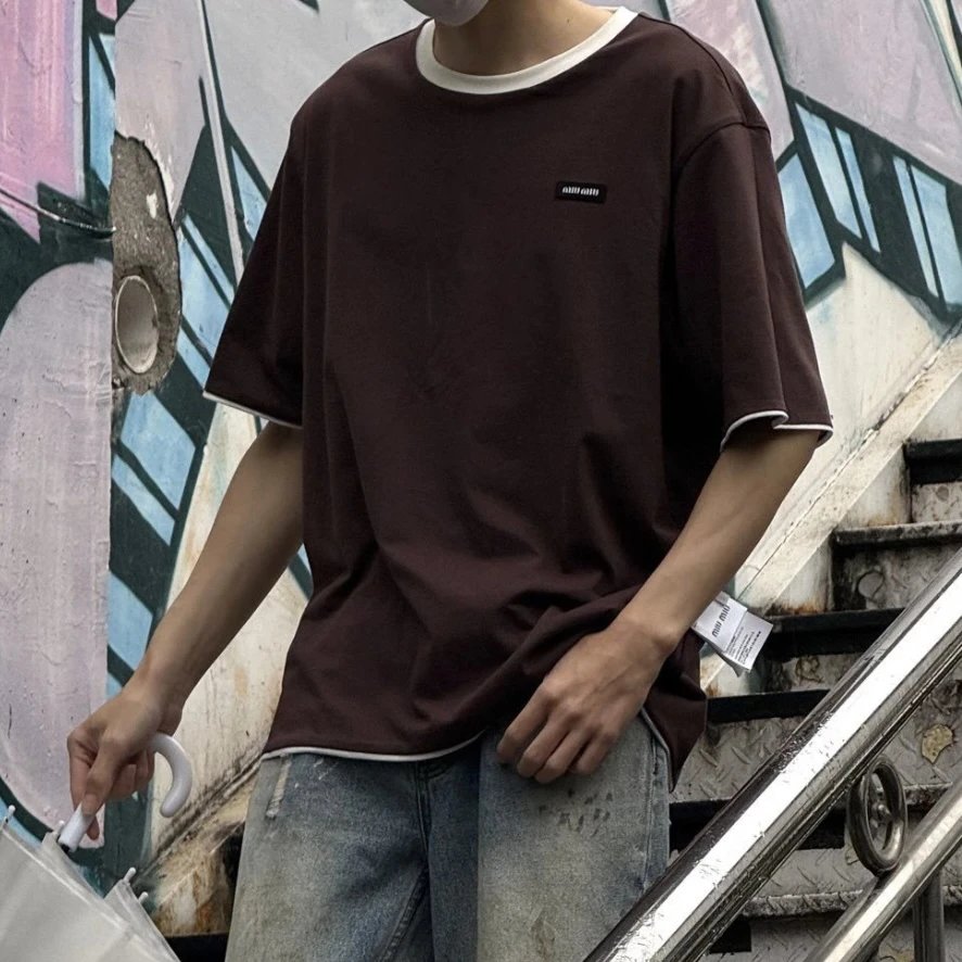 RD-C122 · Reversible Striped Crewneck Logo T-Shirt showcase view 2