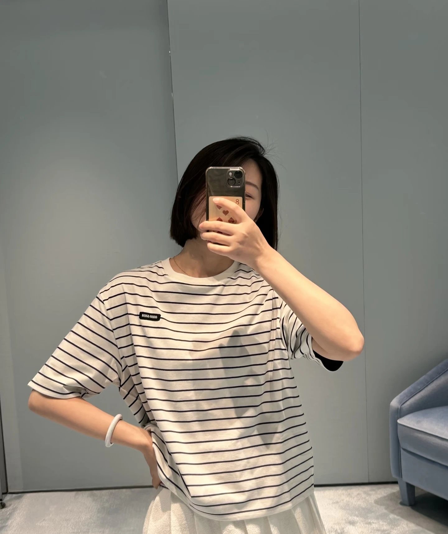 RD-C122 · Reversible Striped Crewneck Logo T-Shirt showcase view 5