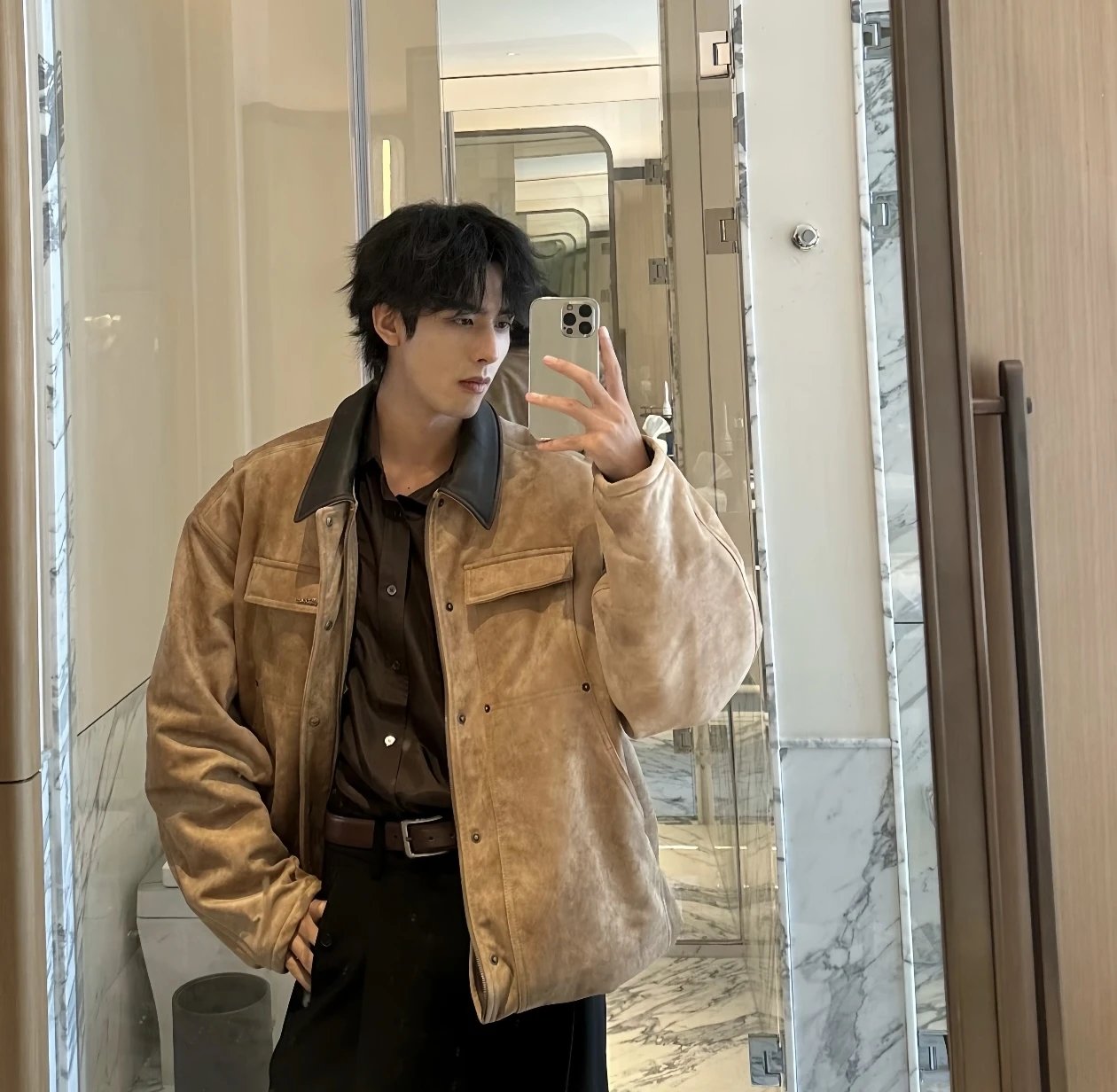 RD-C026 · Faux Suede Padded Jacket showcase view 4