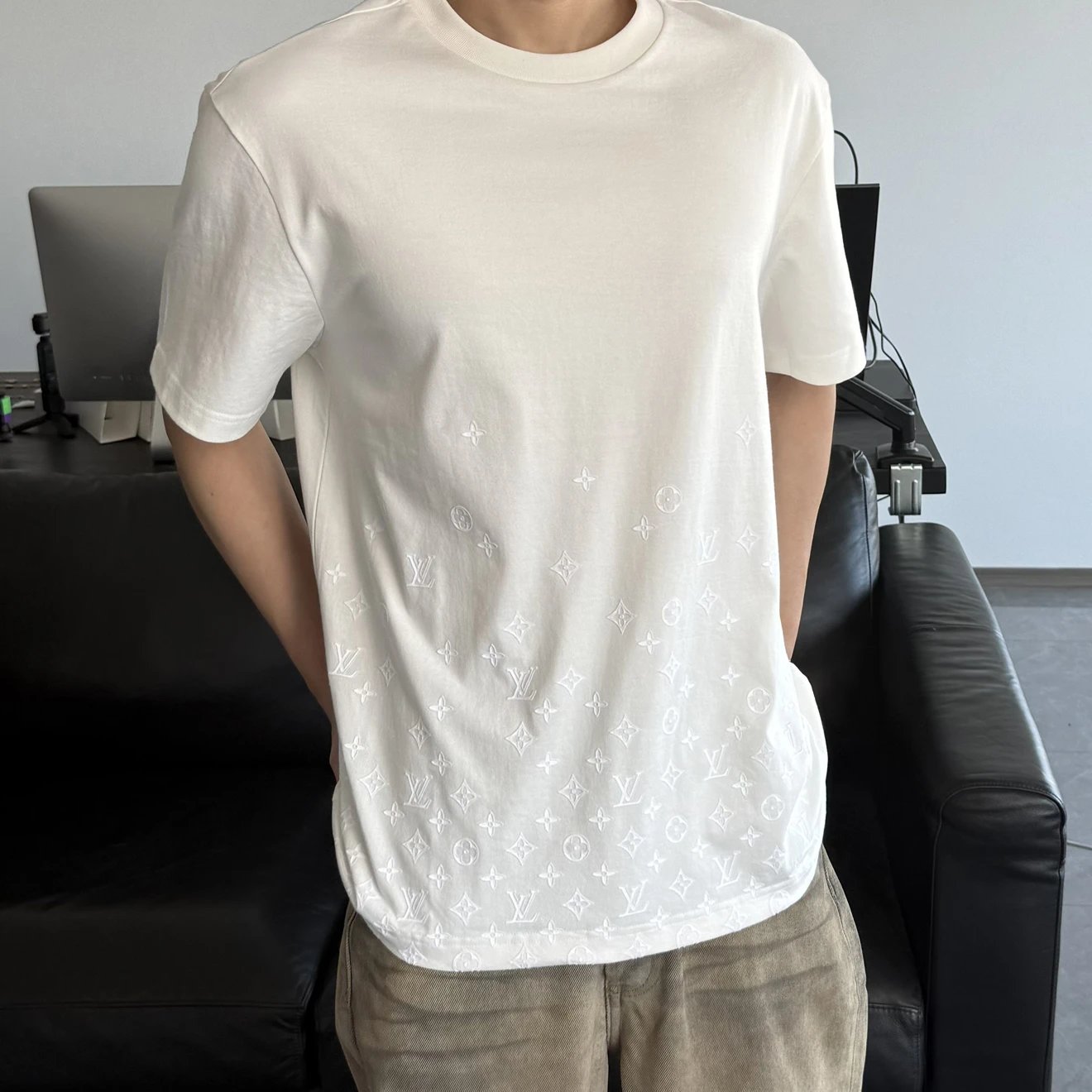 RD-C124 · Gradient Flocked Monogram T-Shirt showcase view 3