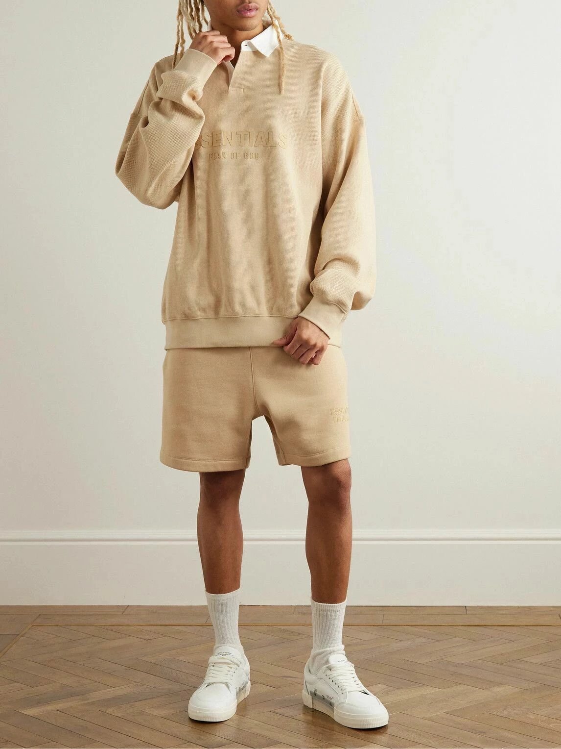 RD-C390 · Fog 3D Letter Relaxed Long-Sleeve Polo showcase view 6