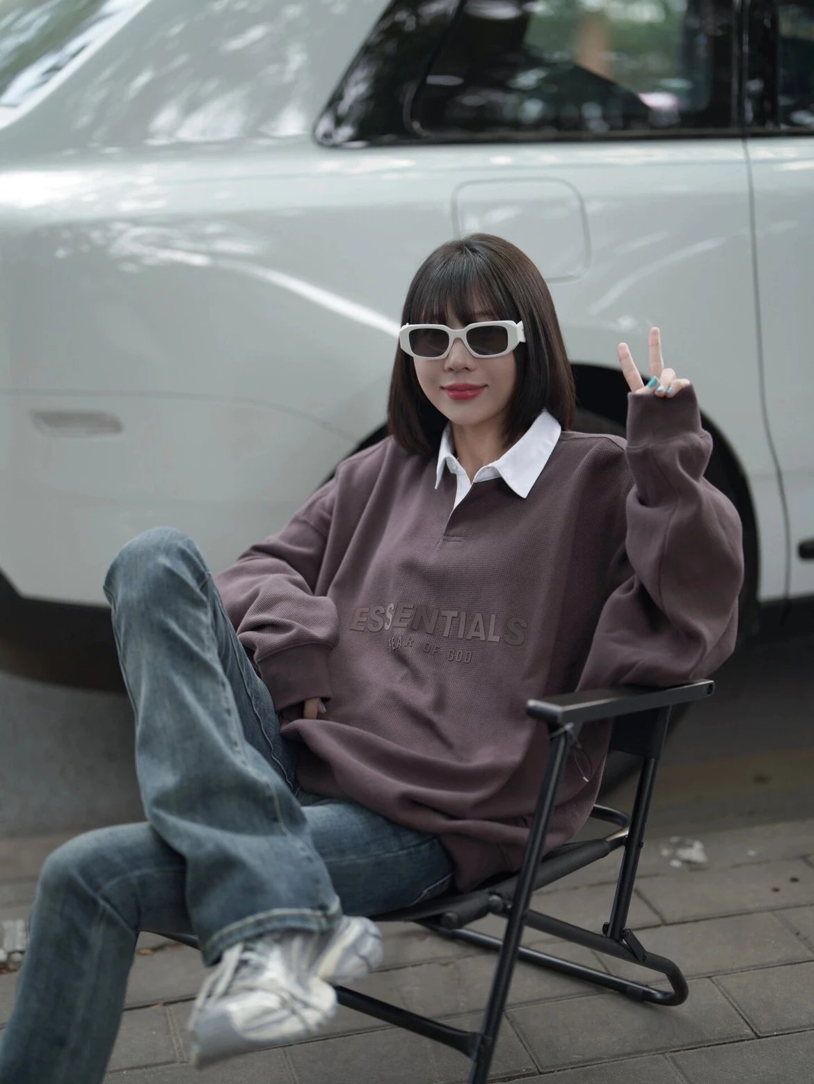 RD-C390 · Fog 3D Letter Relaxed Long-Sleeve Polo showcase view 10