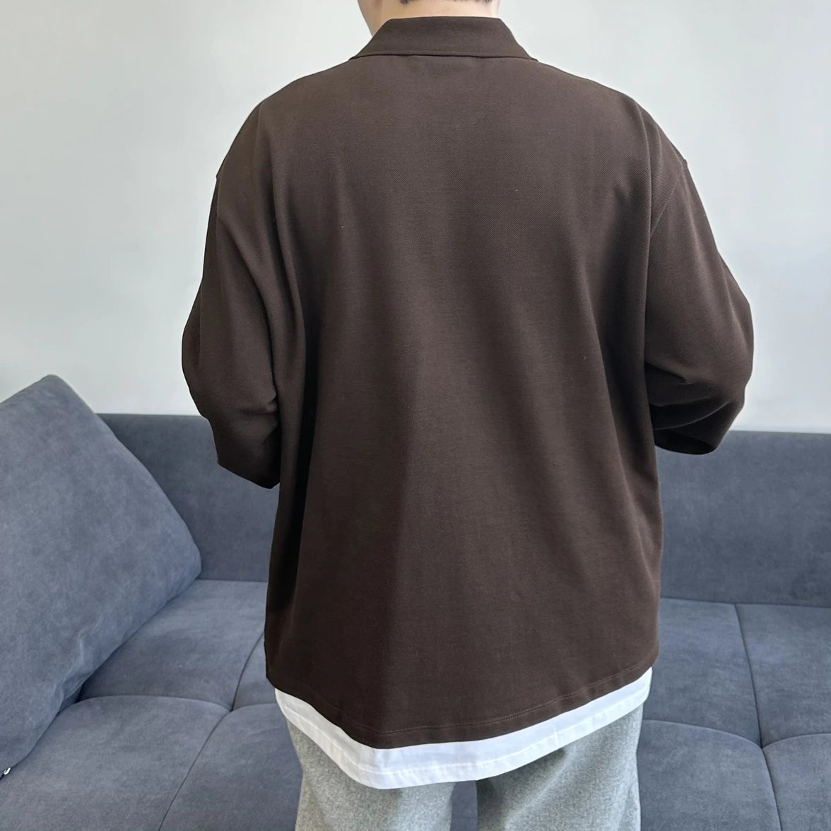RD-C391 · Layered Long-Sleeve Polo Shirt showcase view 5