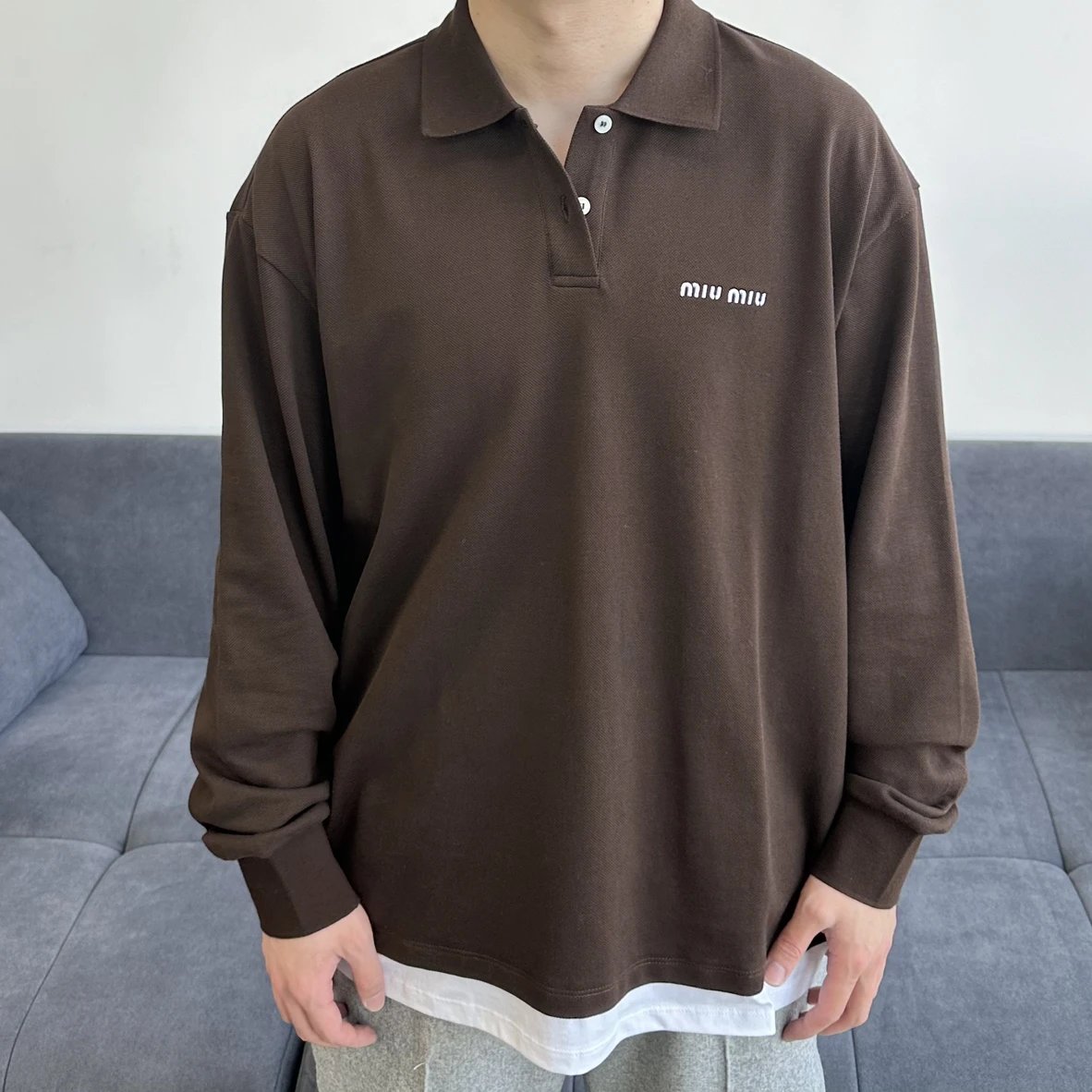 RD-C391 · Layered Long-Sleeve Polo Shirt showcase view 7