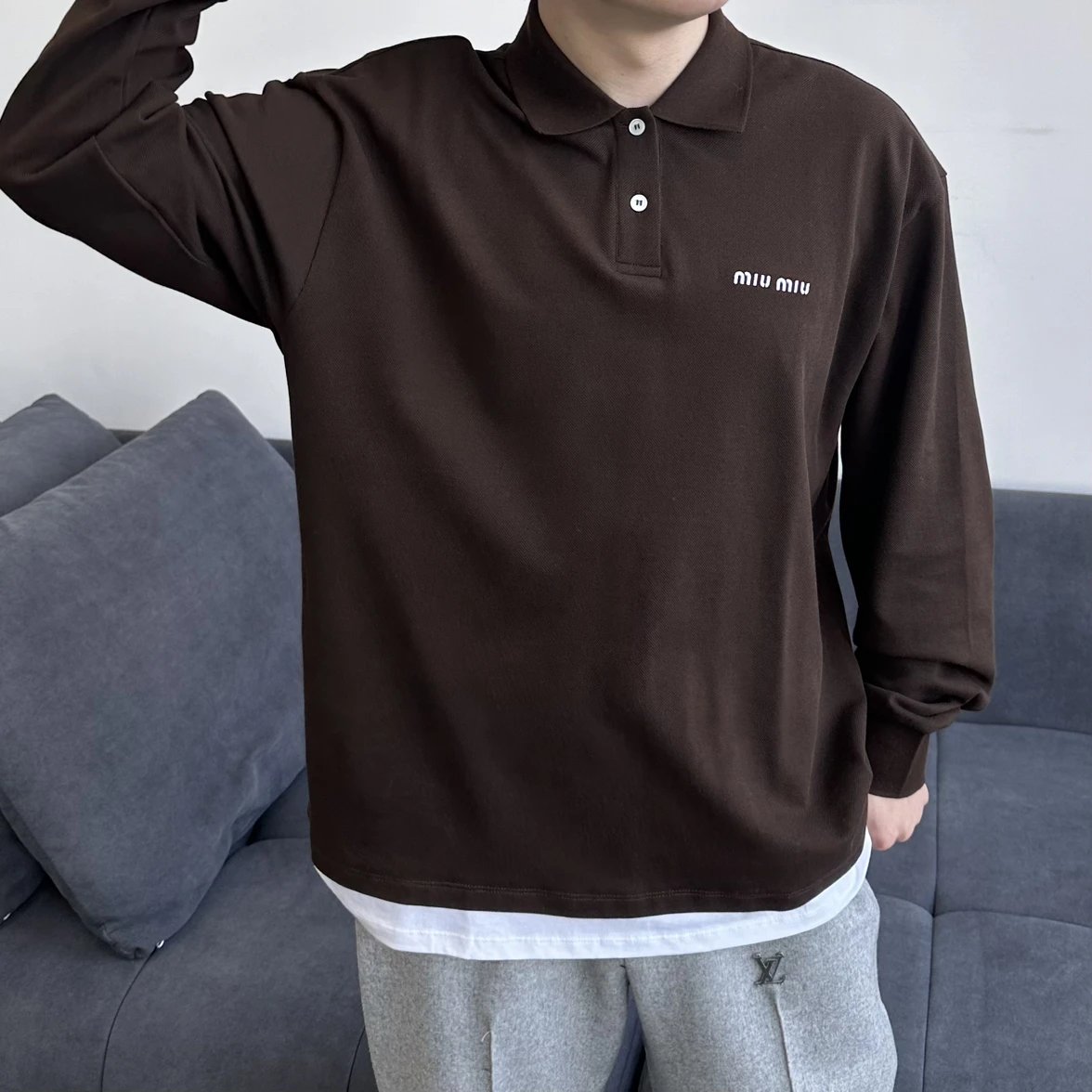 RD-C391 · Layered Long-Sleeve Polo Shirt showcase view 8