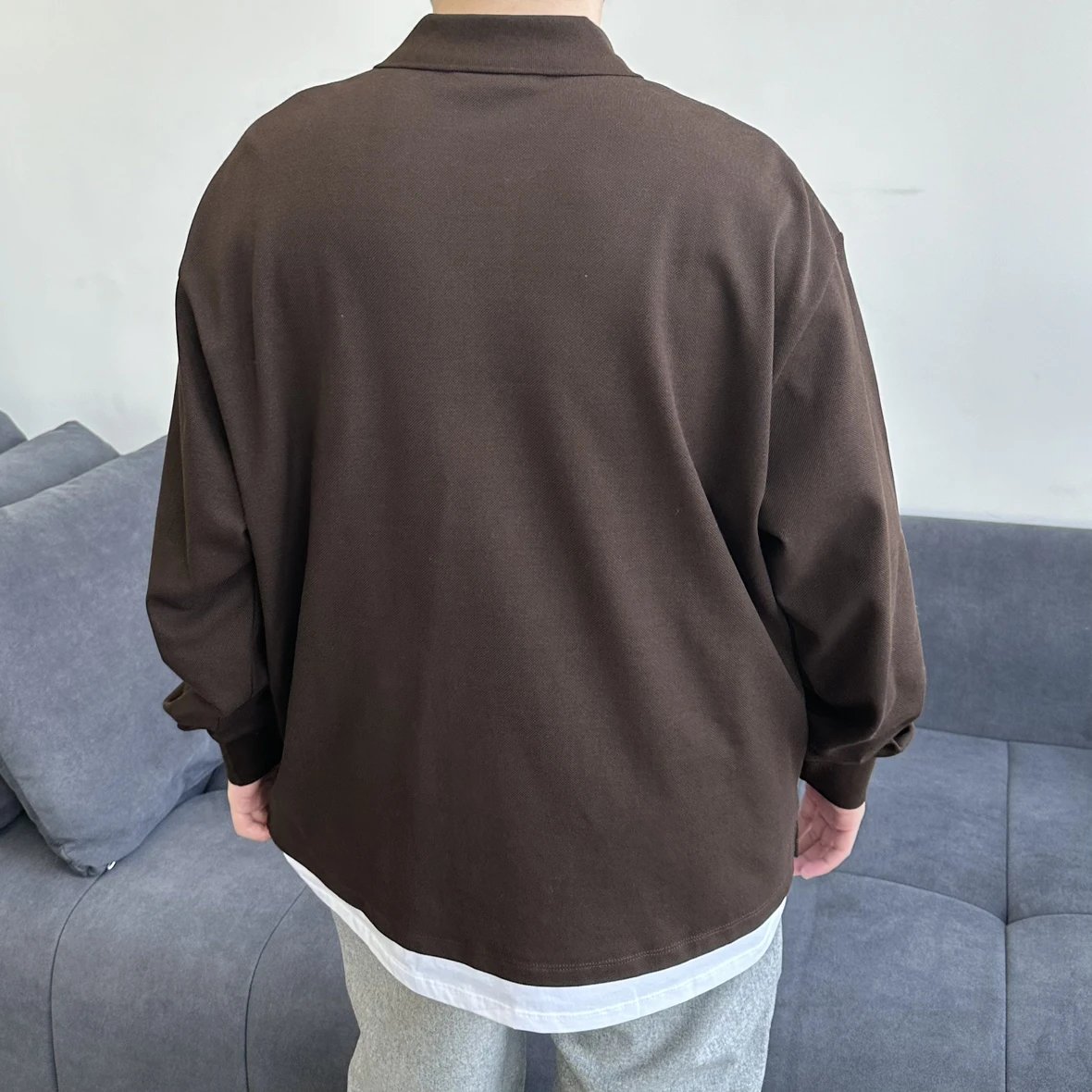 RD-C391 · Layered Long-Sleeve Polo Shirt showcase view 9