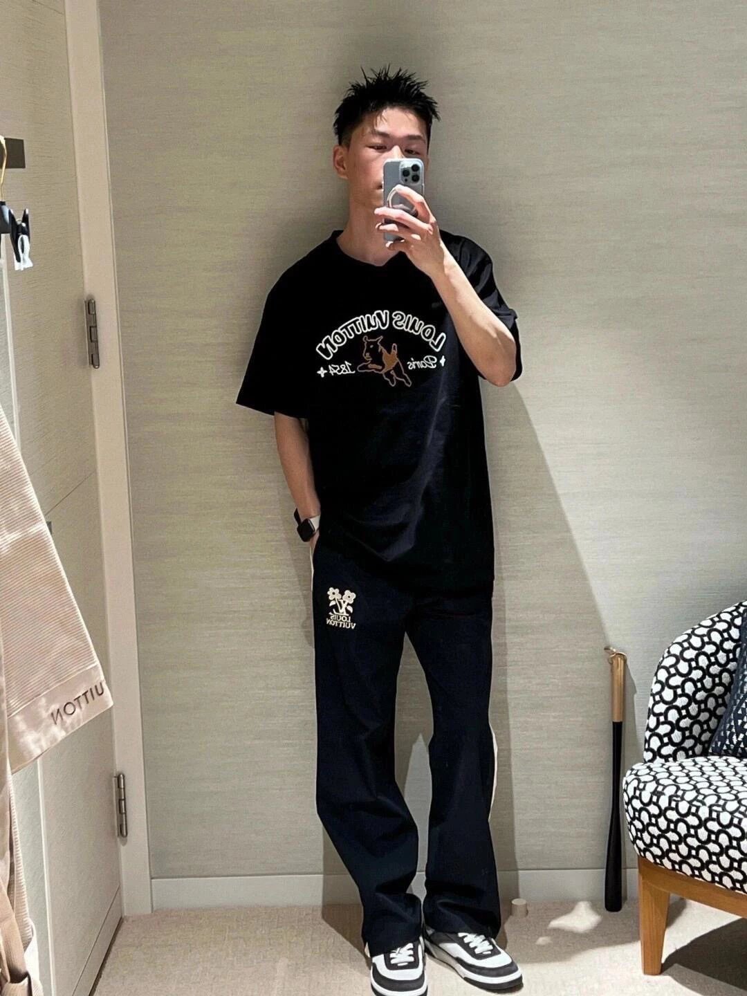 RD-C407 · Floral Embroidered Cable-Panel Track Pants showcase view 9